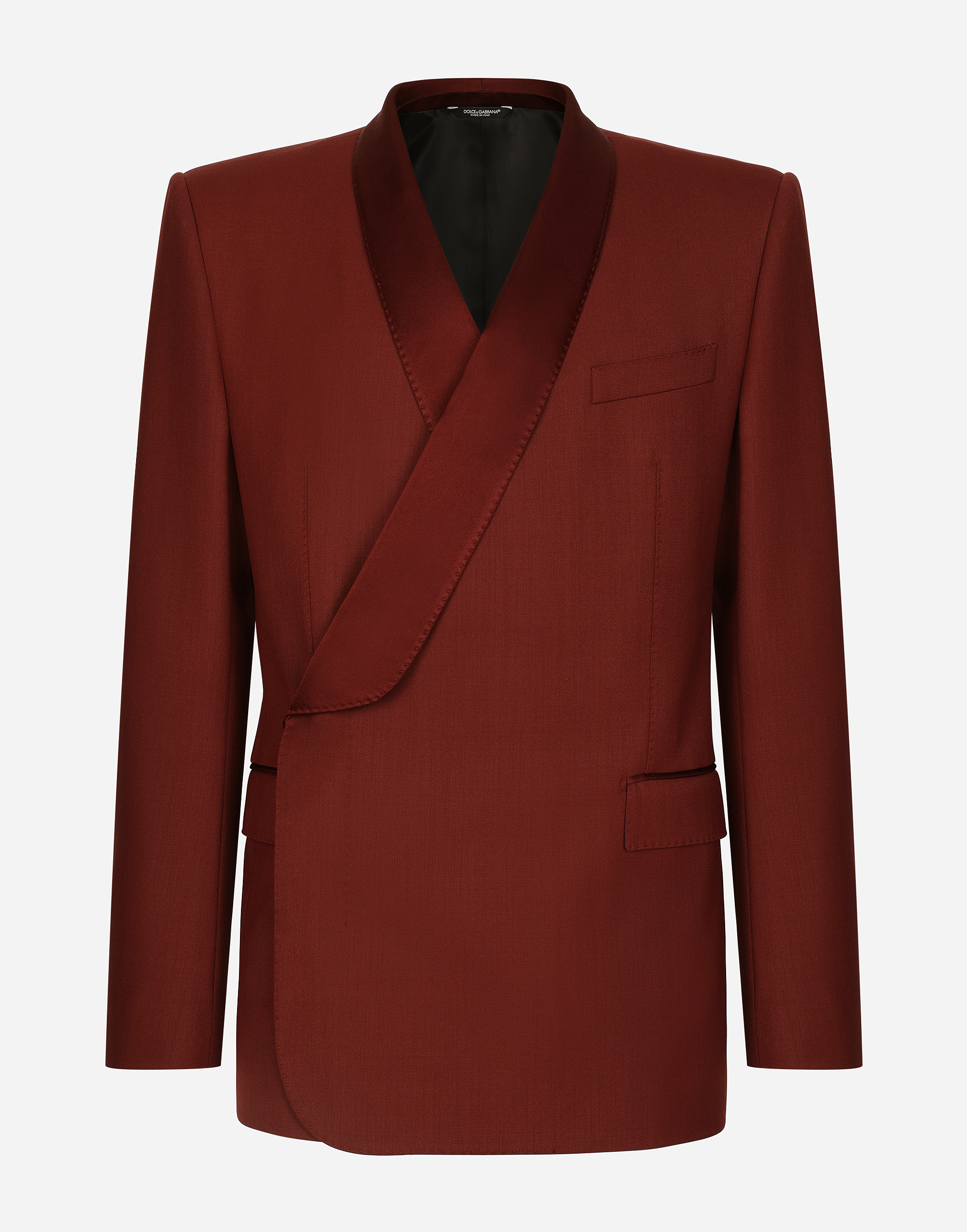 Dolce & Gabbana Double-breasted Wool Sicilia-fit Tuxedo Jacket In Bordeaux