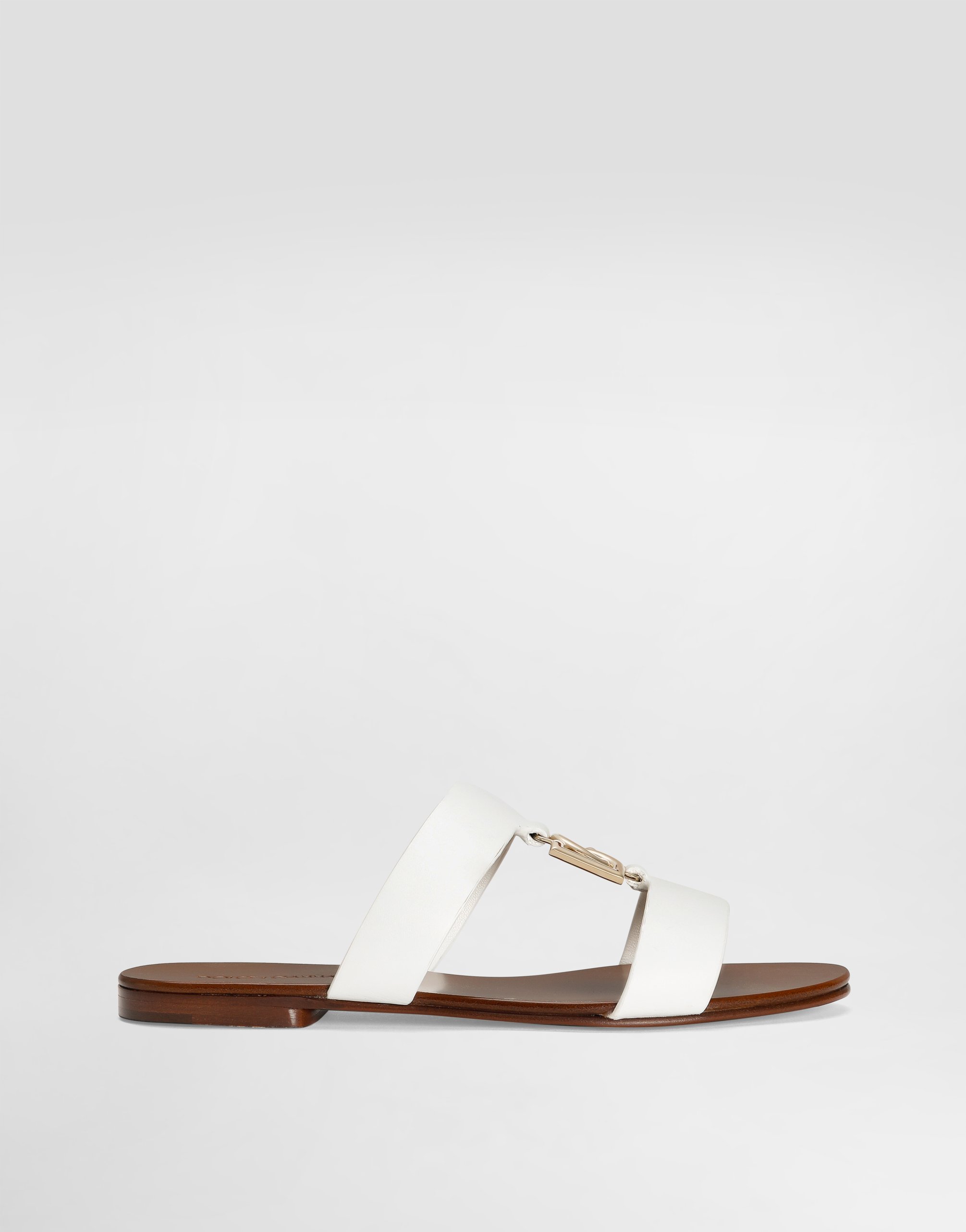 Calfskin sliders with DG logo