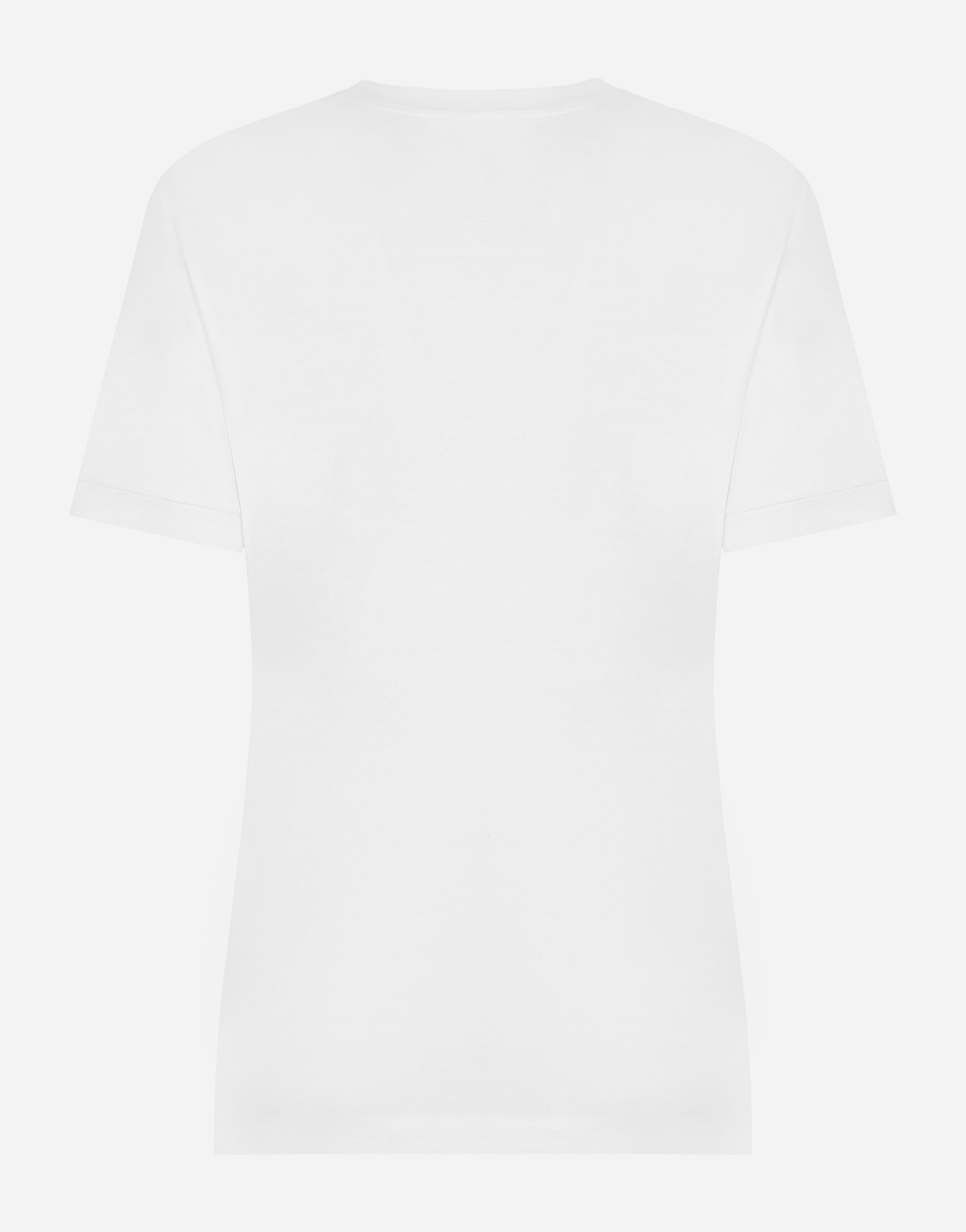 Dolce & Gabbana Jersey T-shirt With Dg Logo Tag In White