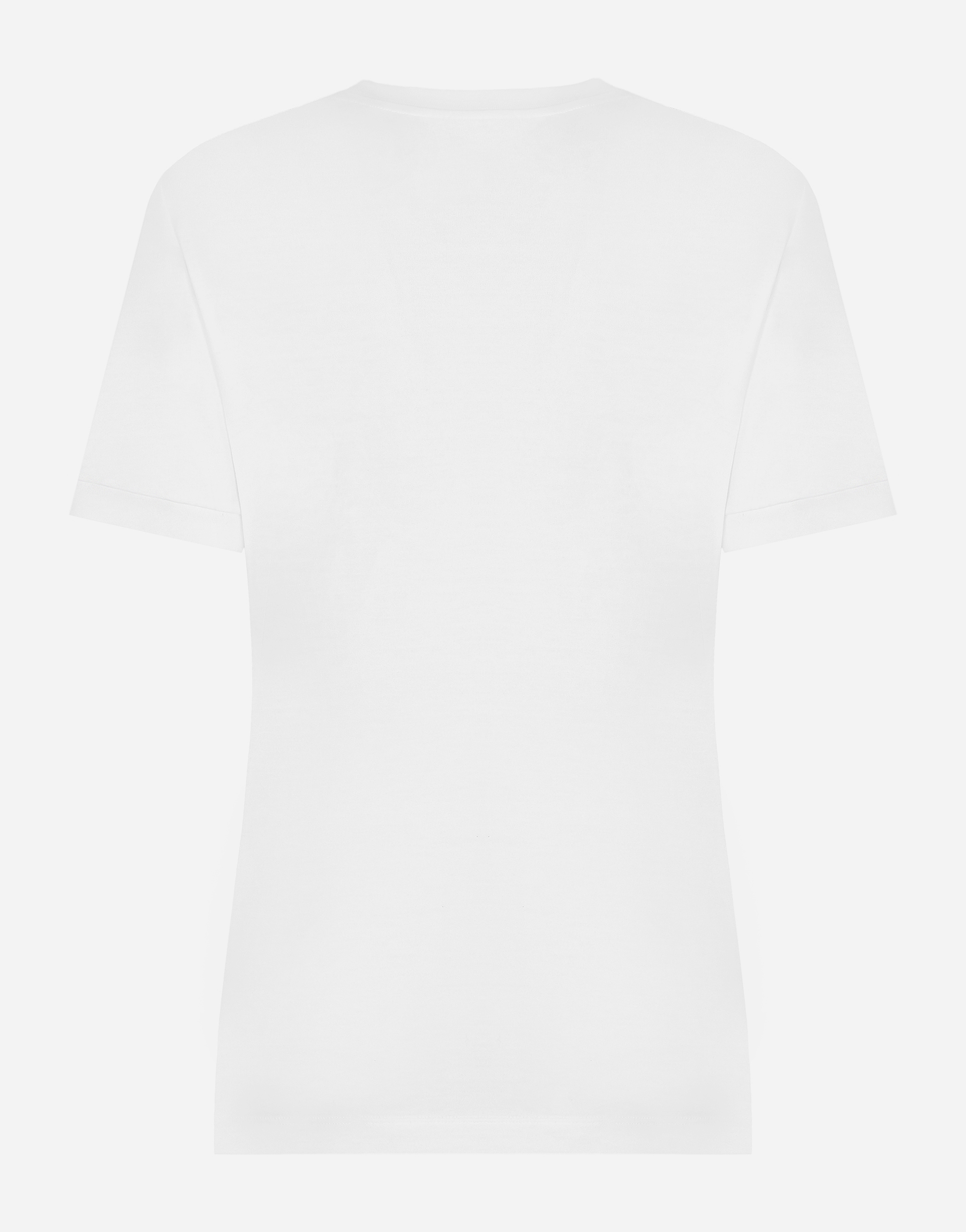 Shop Dolce & Gabbana Jersey T-shirt With Dg Logo Tag In White