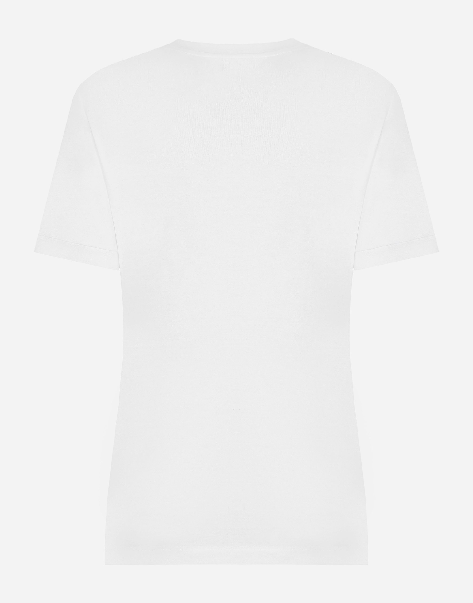 Dolce & Gabbana Jersey T-shirt With Dg Logo Tag In White
