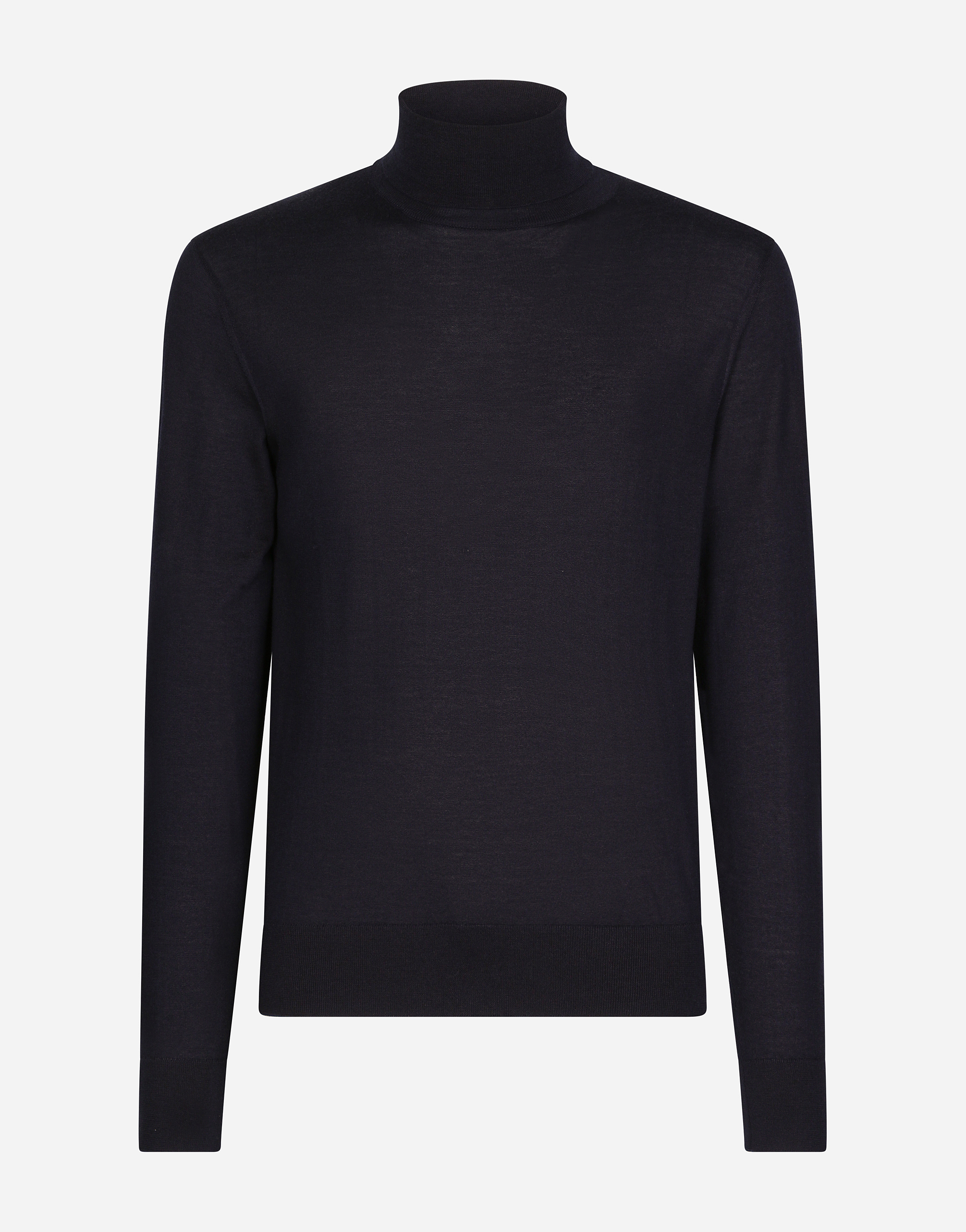 Shop Dolce & Gabbana Cashmere And Silk Turtle-neck Sweater In Blue