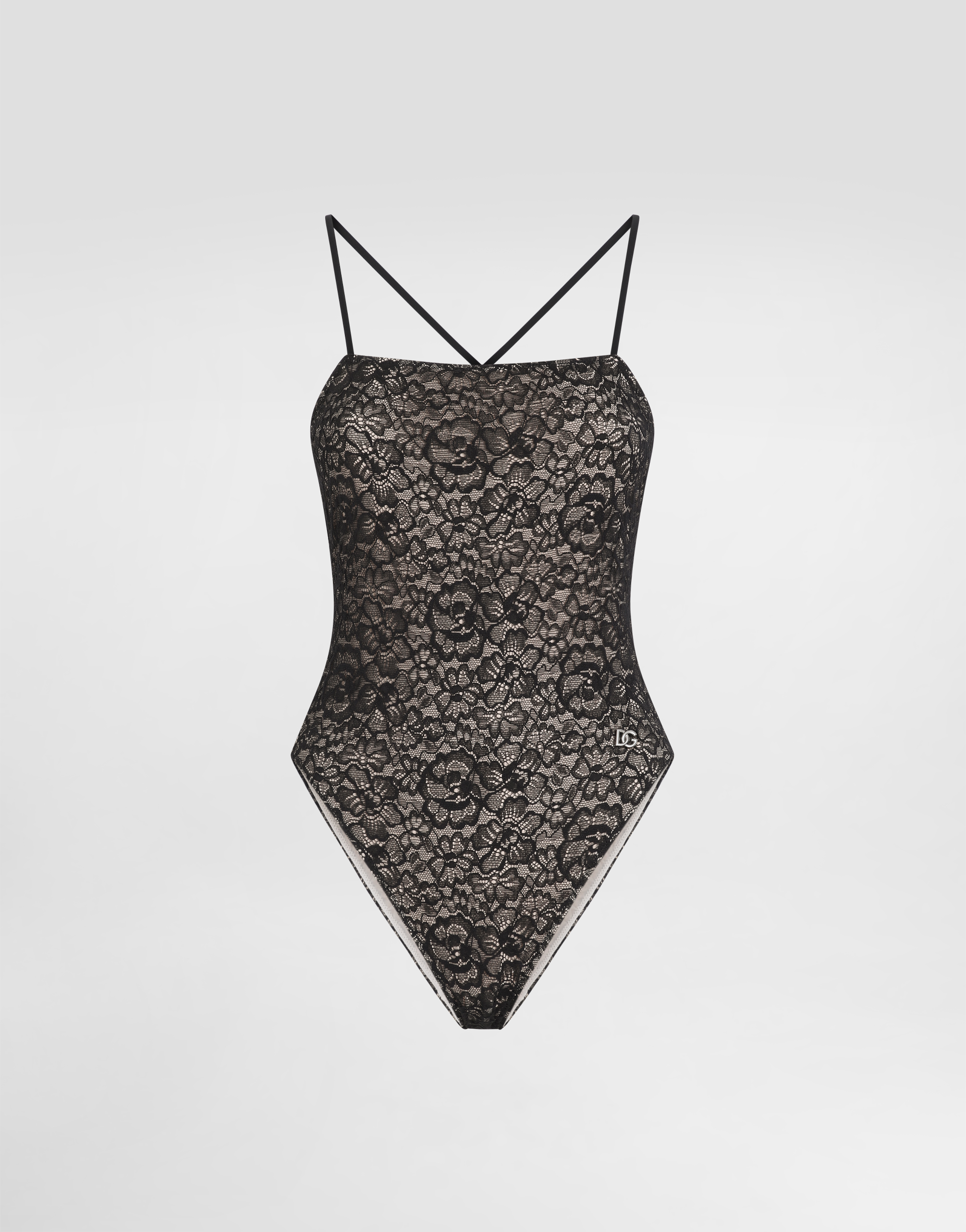 Dolce & Gabbana One-piece Lace Swimsuit - Woman Swimwear Black