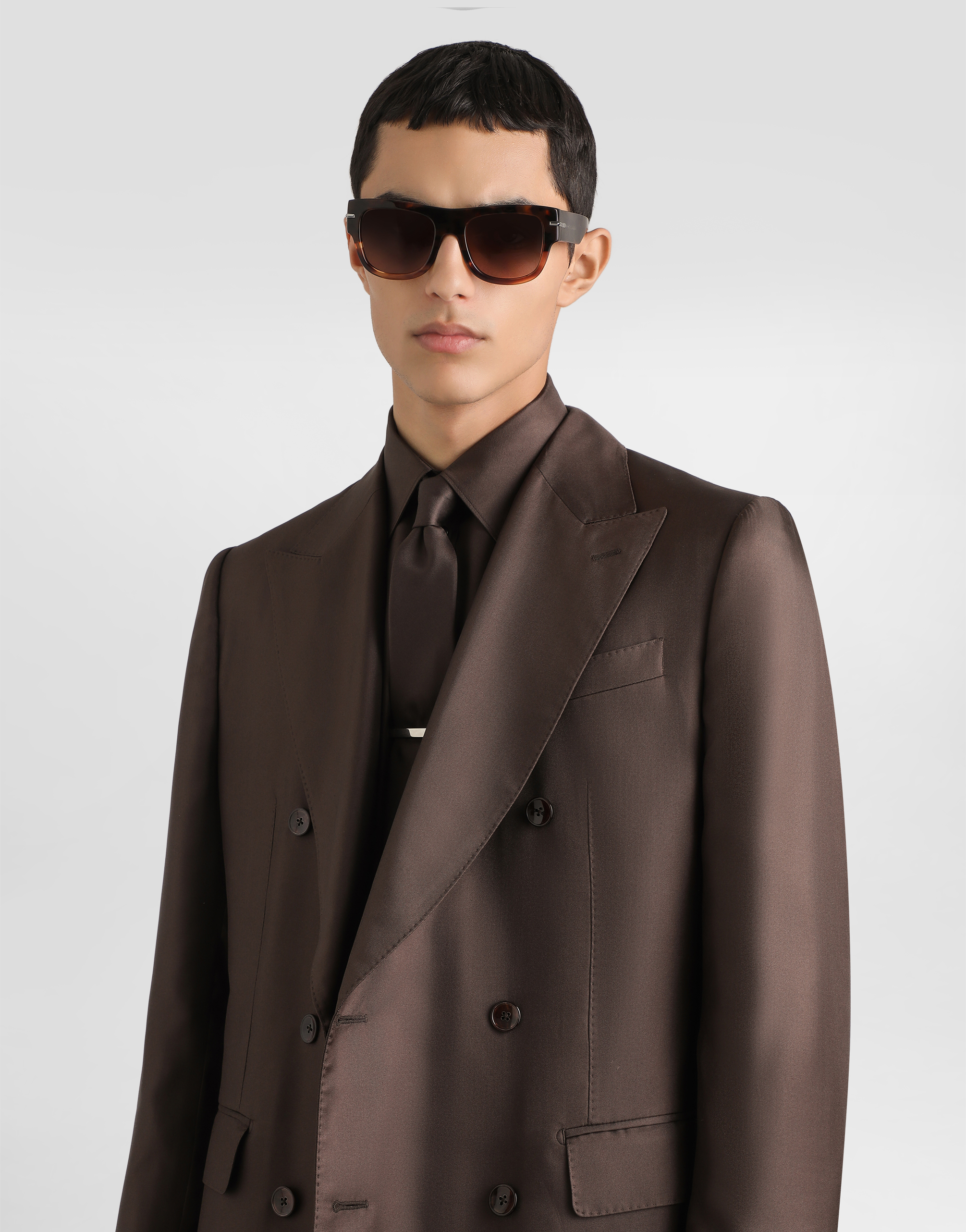 Sicilia light double-breasted silk twill jacket