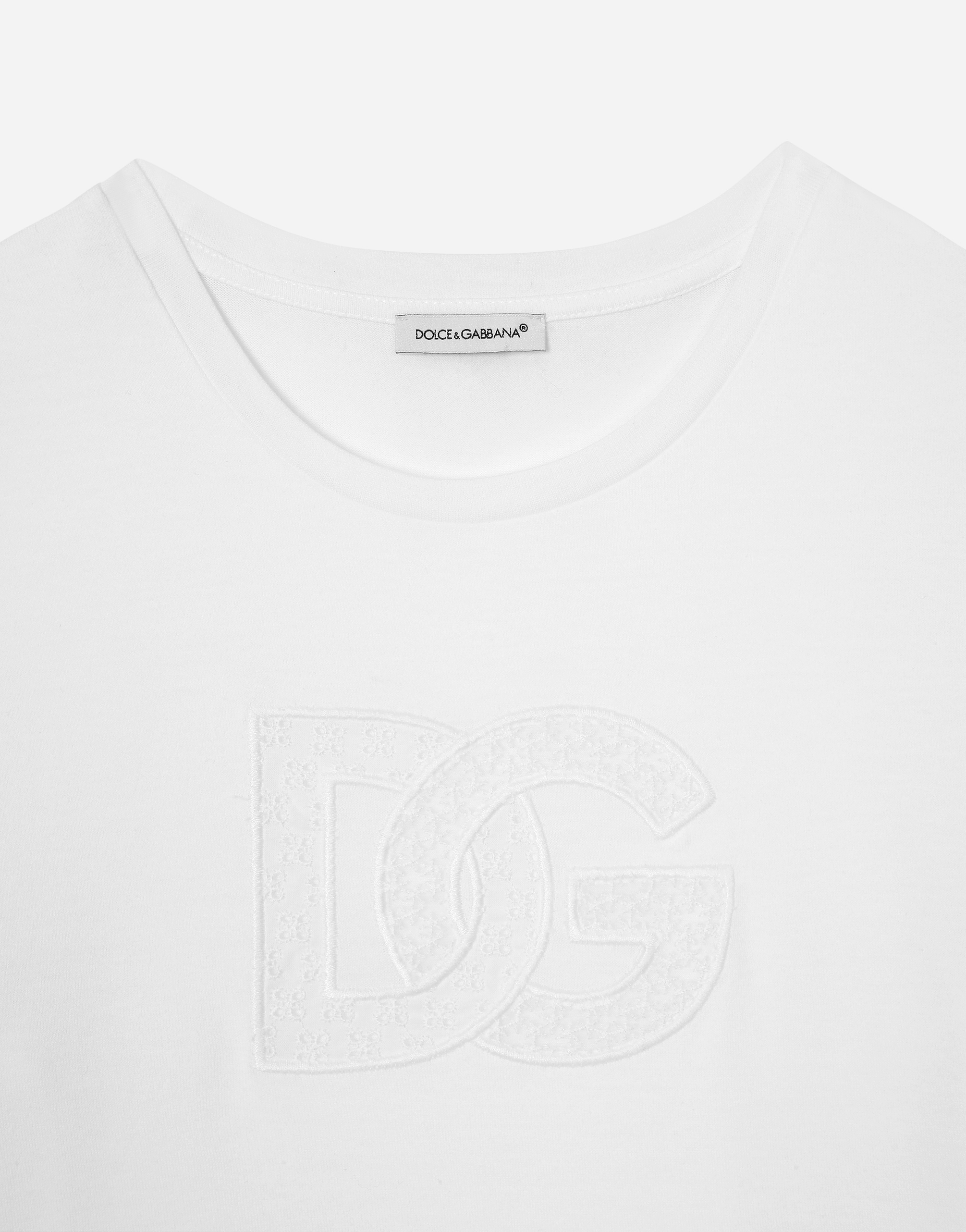 Dolce & Gabbana Jersey T-shirt With Dg Logo In White