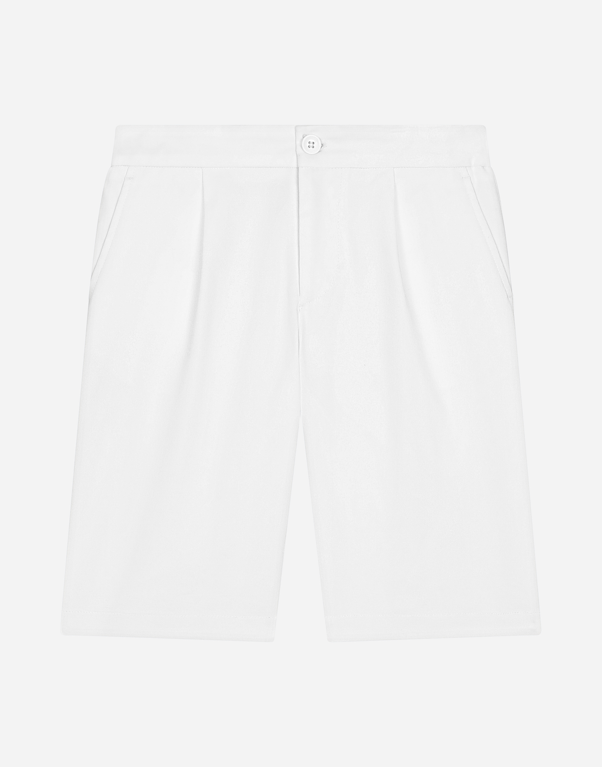 Dolce & Gabbana Cotton Gabardine Shorts With Double Darts In White