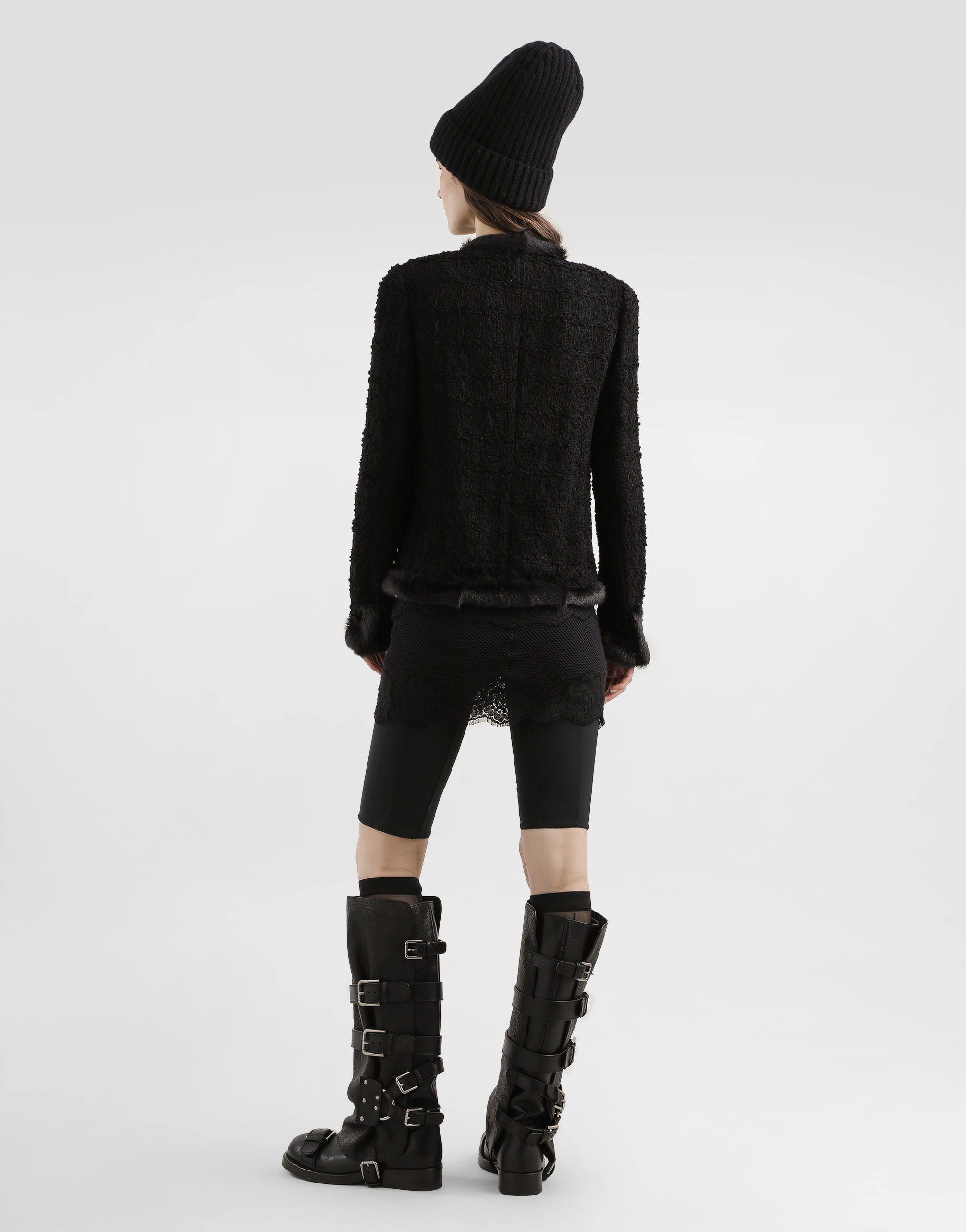 Single-breasted tweed jacket