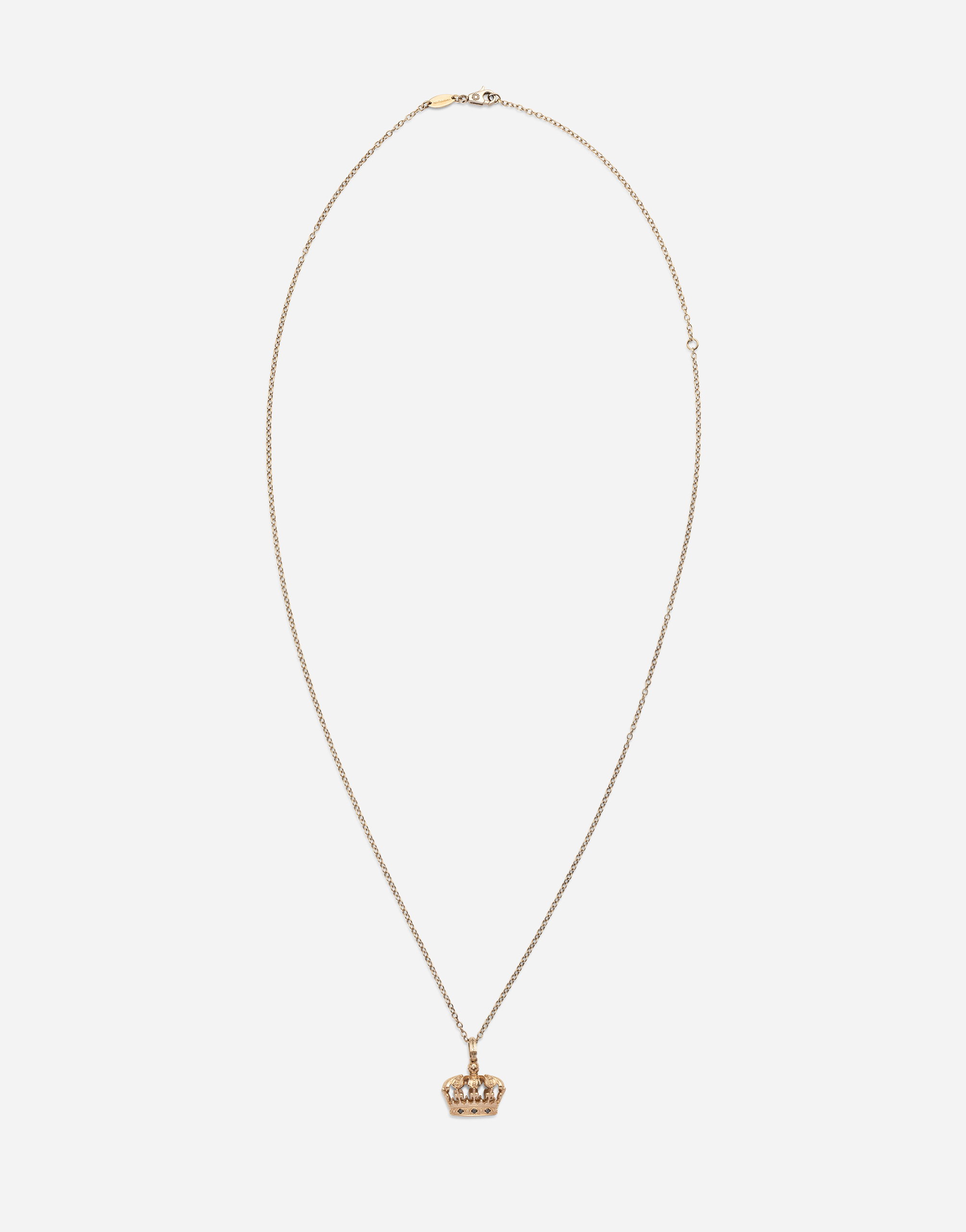 Dolce & Gabbana Crown White Gold Pendant - Man Necklaces White Onesize