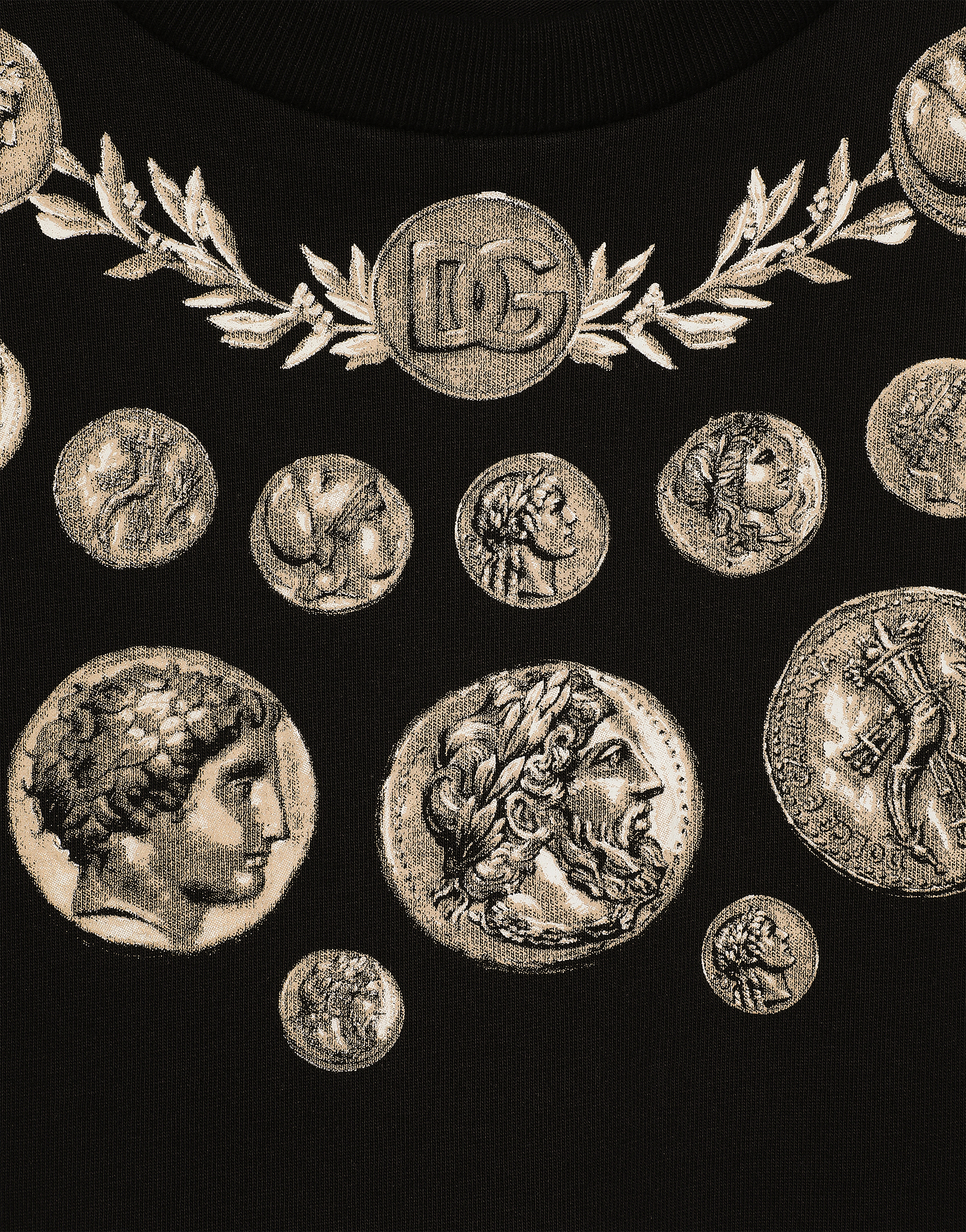 DOLCE & GABBANA COIN PRINT COTTON T-SHIRT