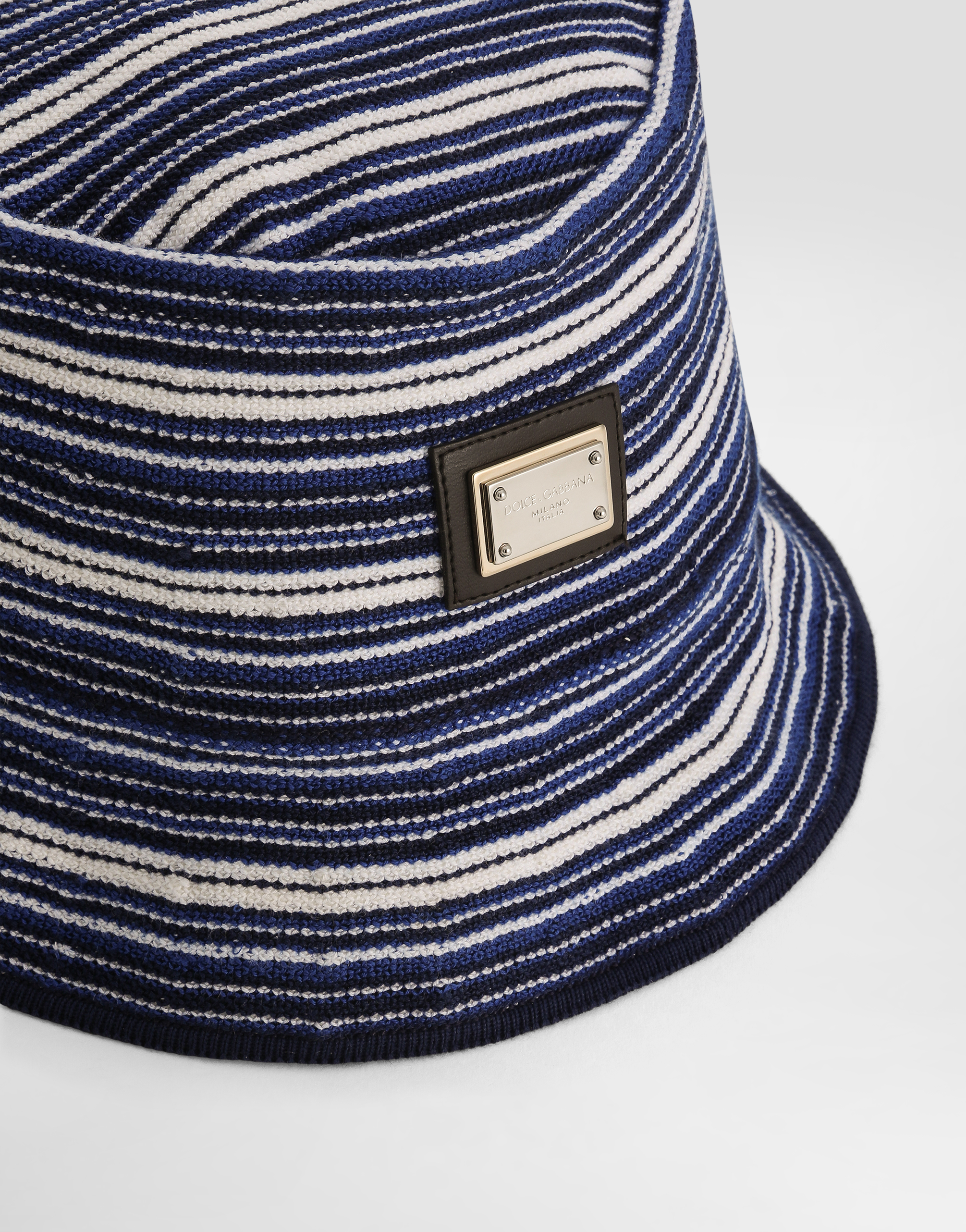 Dolce & Gabbana Knit Honeycomb Bucket Hat In Blue
