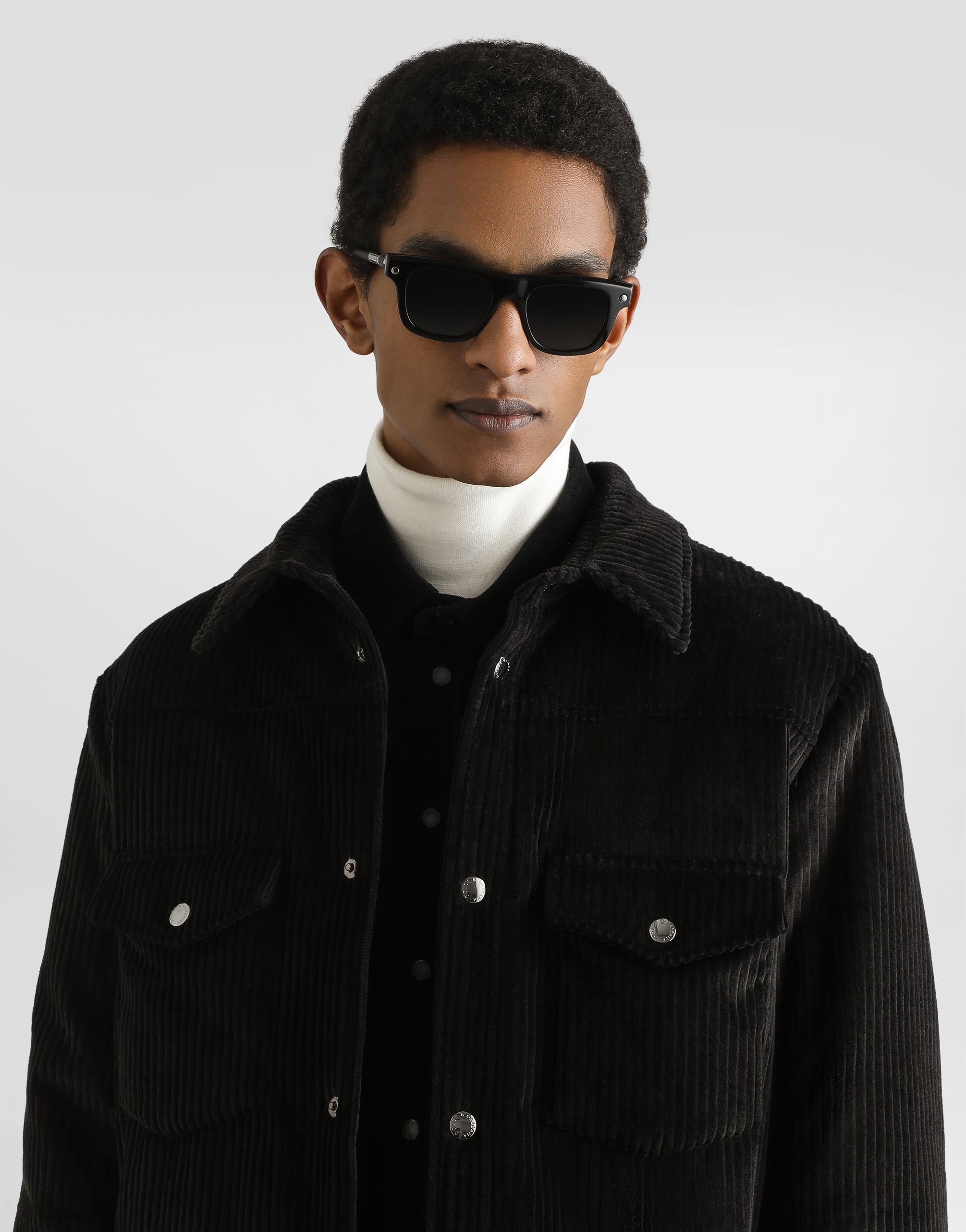 Dolce & Gabbana Padded And Quilted Velvet Shirt Jacket In Black