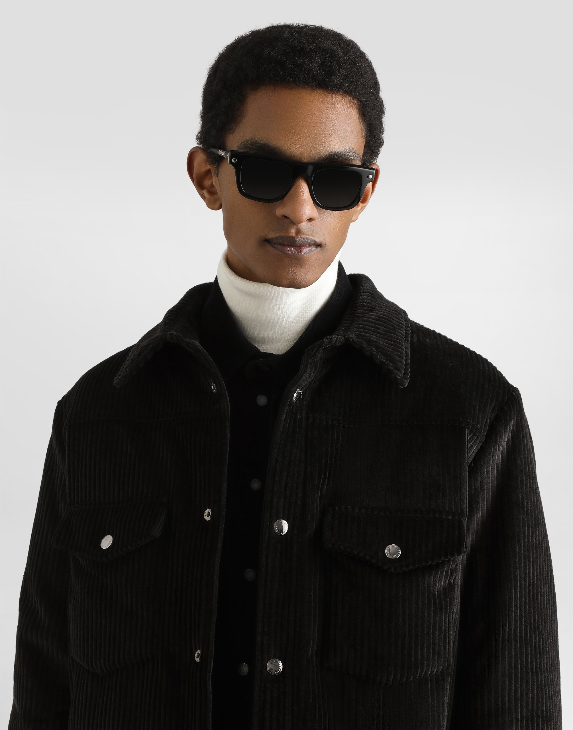Dolce & Gabbana Padded And Quilted Velvet Shirt Jacket In Black