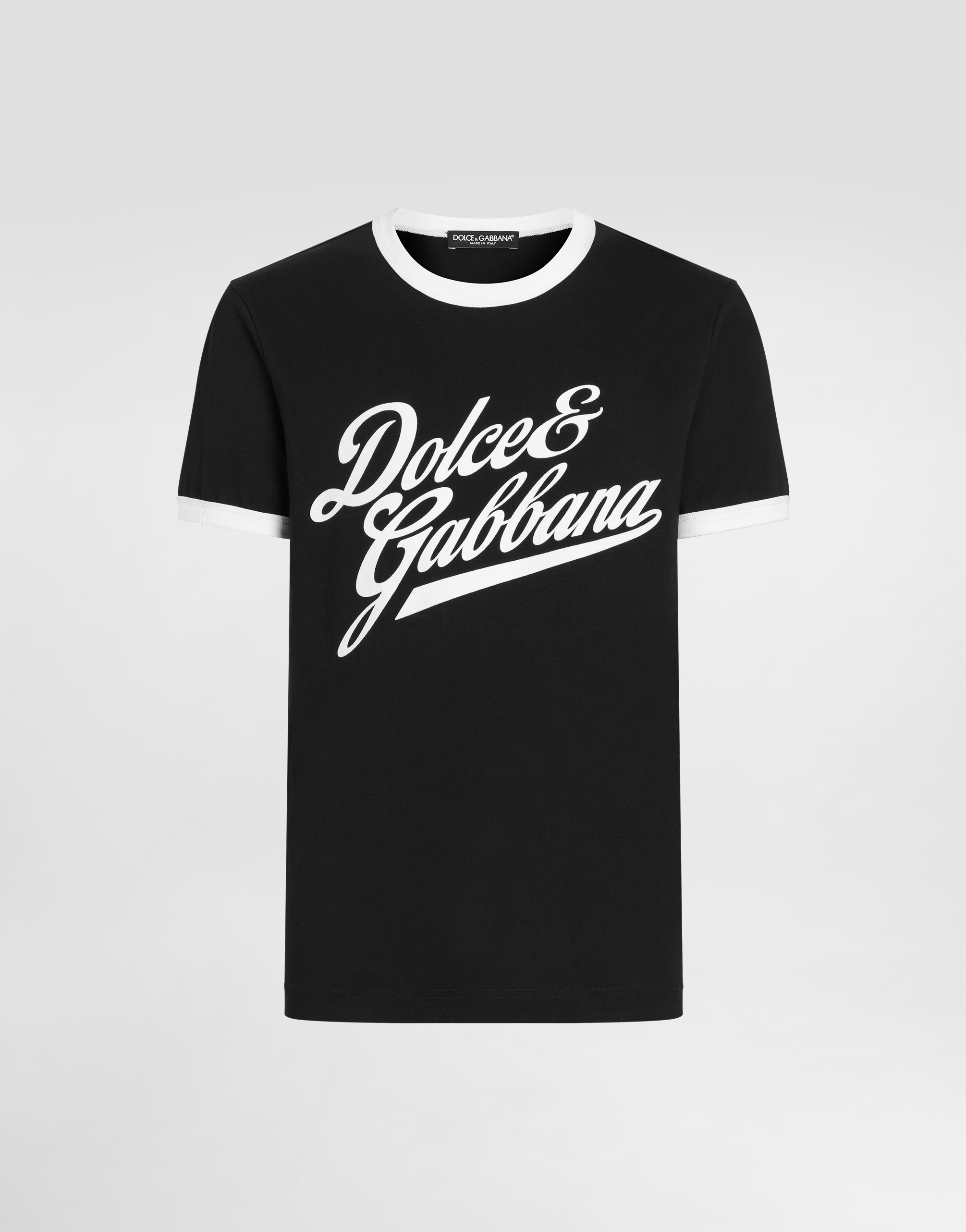 【Dolce&Gabbana】フロック プリント コットン Tシャツ Blackのメンズ フロックプリント コットン Tシャツ | Dolce&Gabbana®