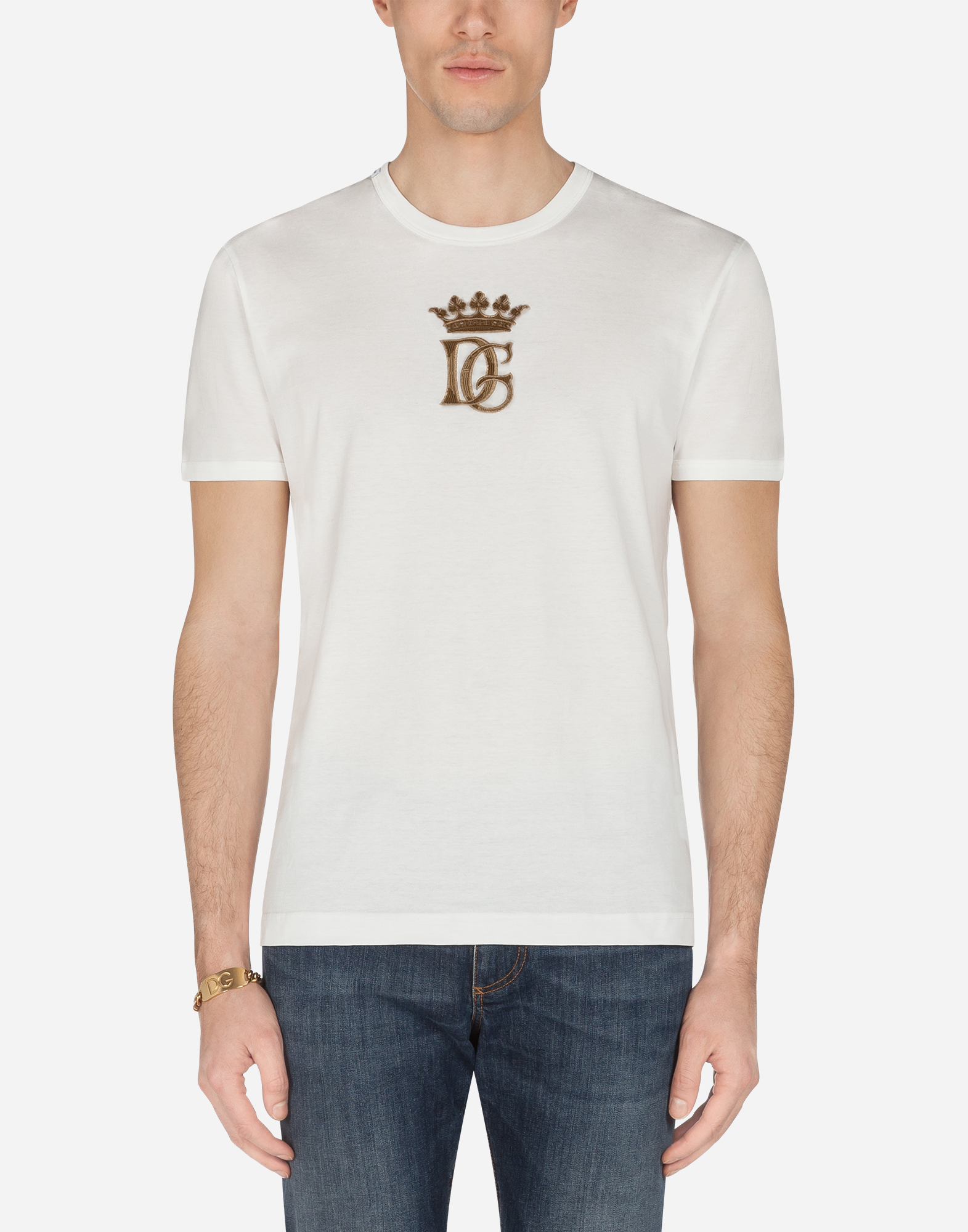 【D&G】イタリアのホリデーTシャツ Cotton T-shirt with Italian Holiday print in White for Men