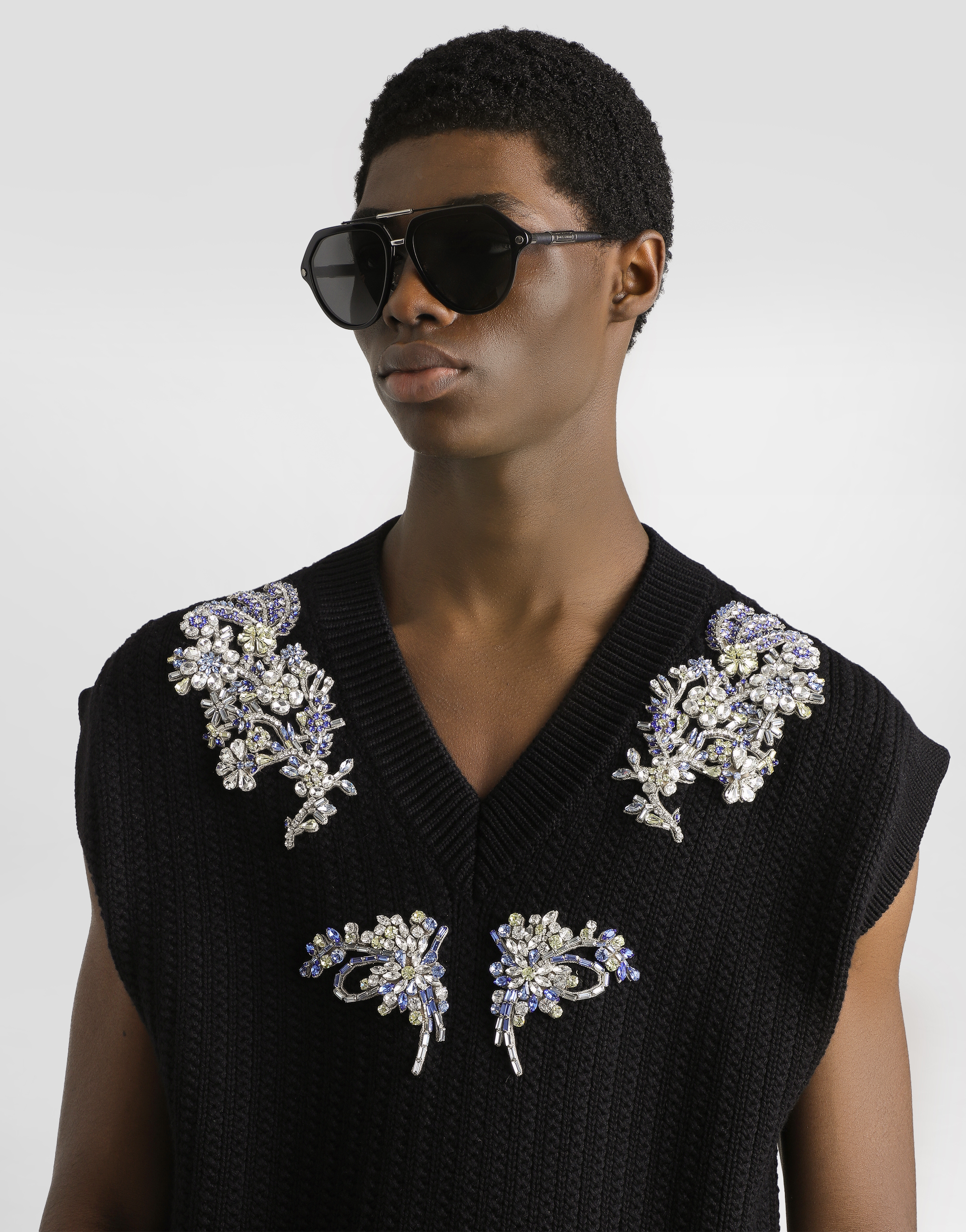 Dolce & Gabbana Cable-knit Wool Vest In Black
