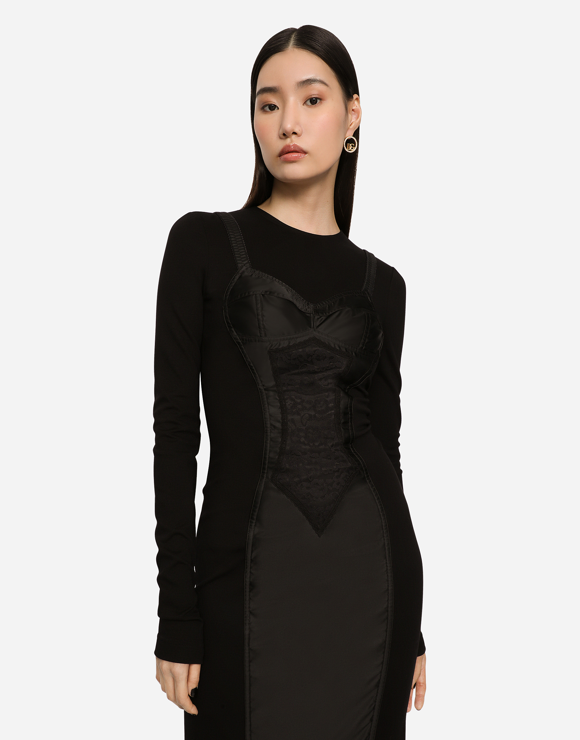 Dolce & Gabbana Sequined Midi Dress In Black