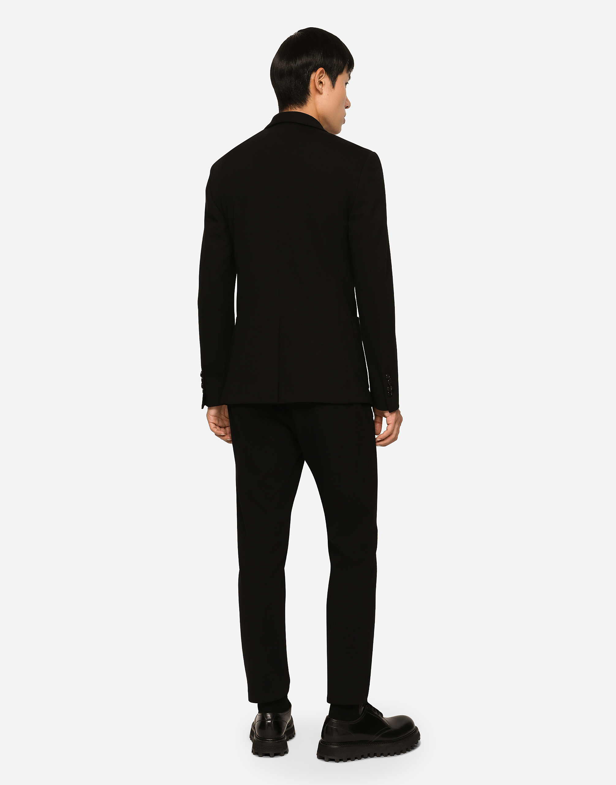 Shop Dolce & Gabbana Stretch Jersey Portofino Jacket In Black