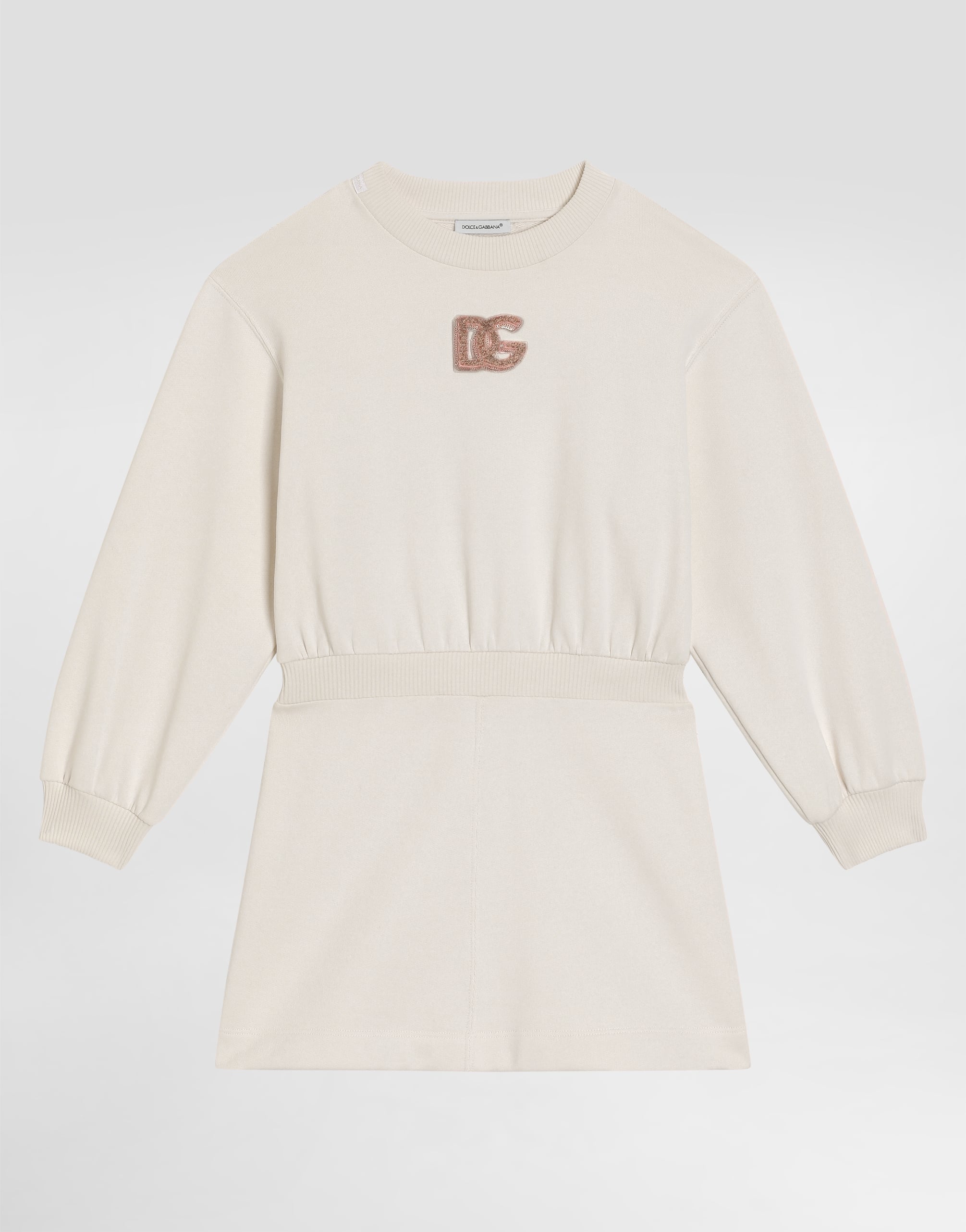 Pinkのガールズ DGスパンコールパッチ フリース ドレス | Dolce&Gabbana®