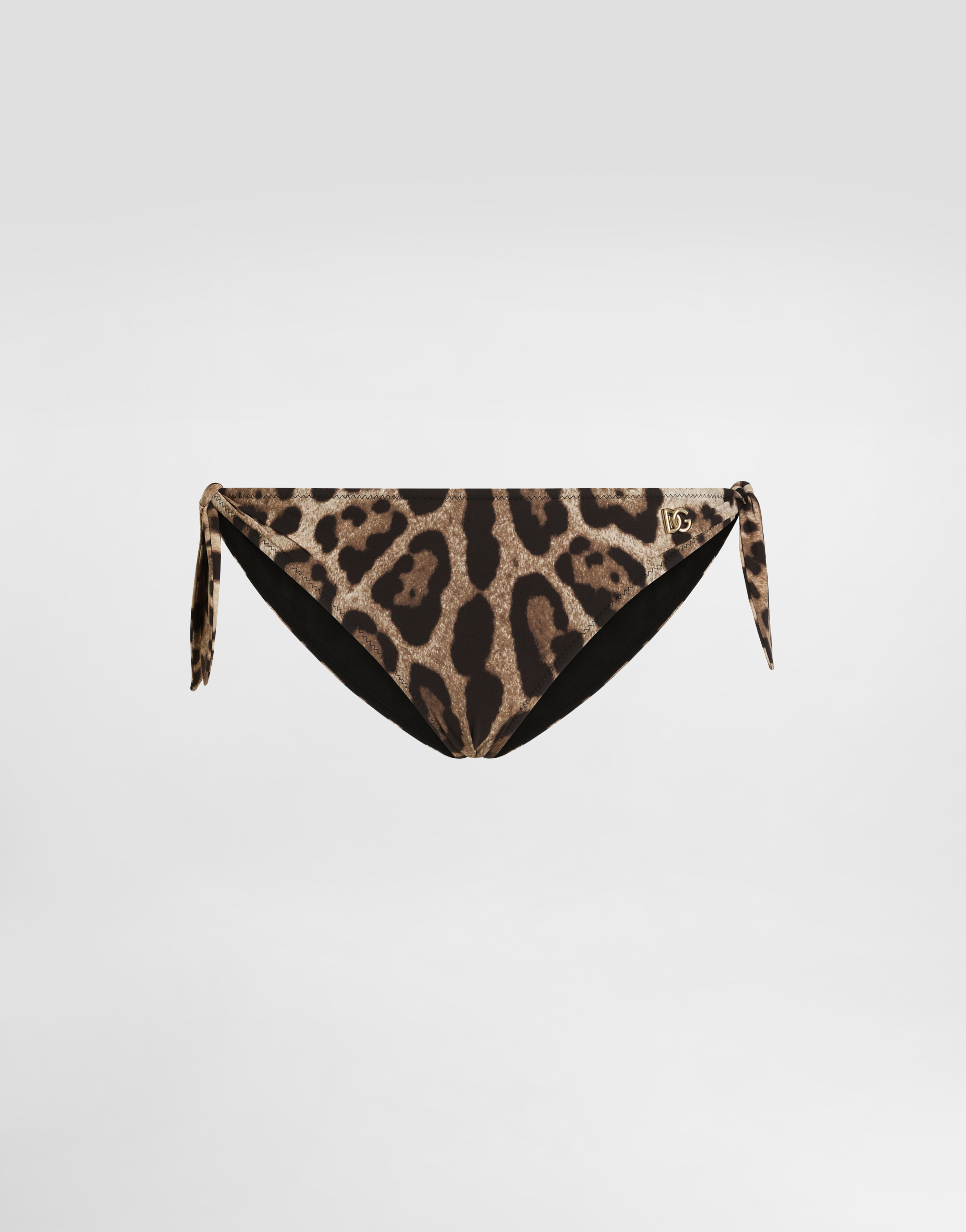 Dolce & Gabbana サイドリボン ビキニボトム レオパードプリント