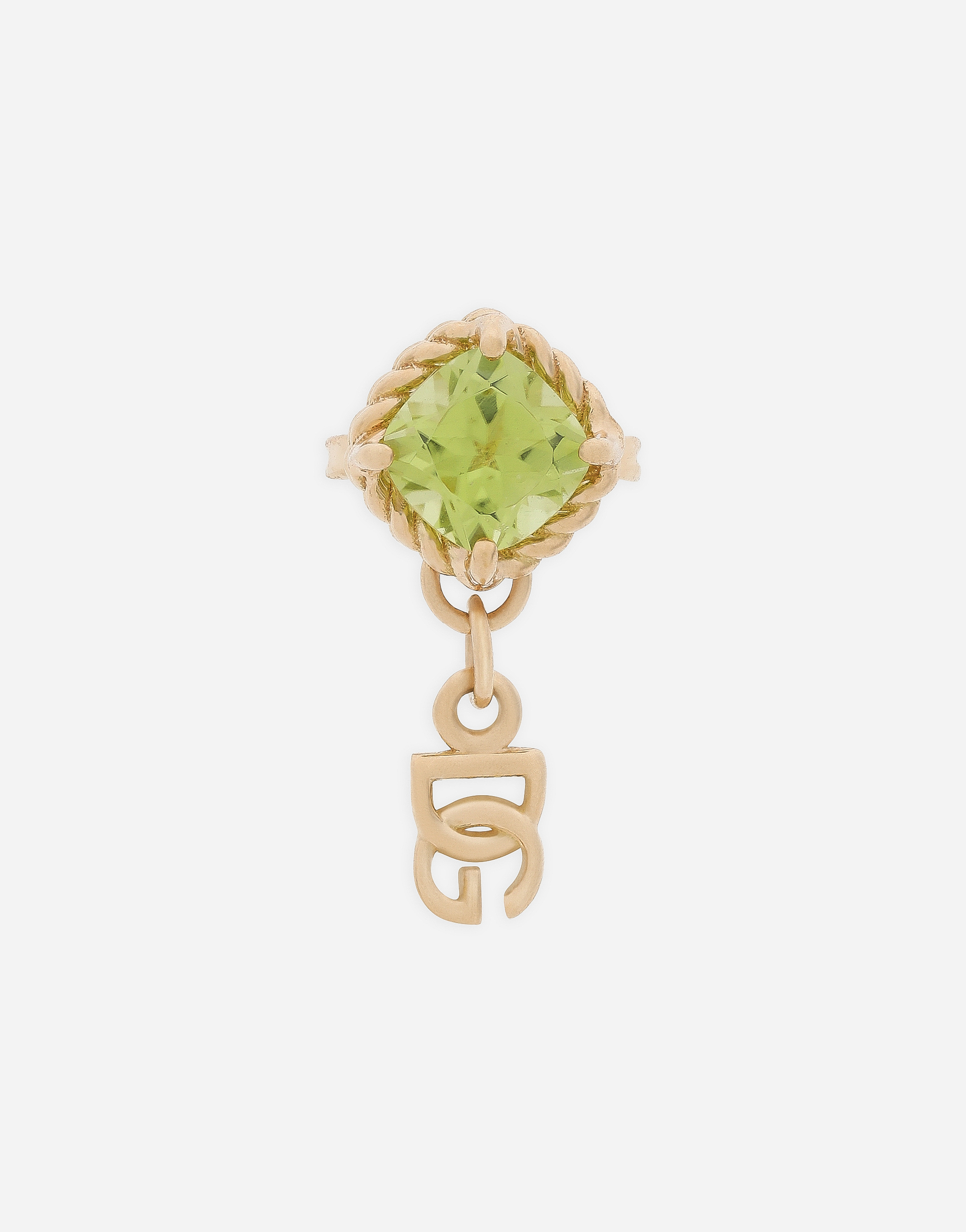 Dolce & Gabbana Anna Earring In Yellow Gold 18kt And Peridot In ゴールド