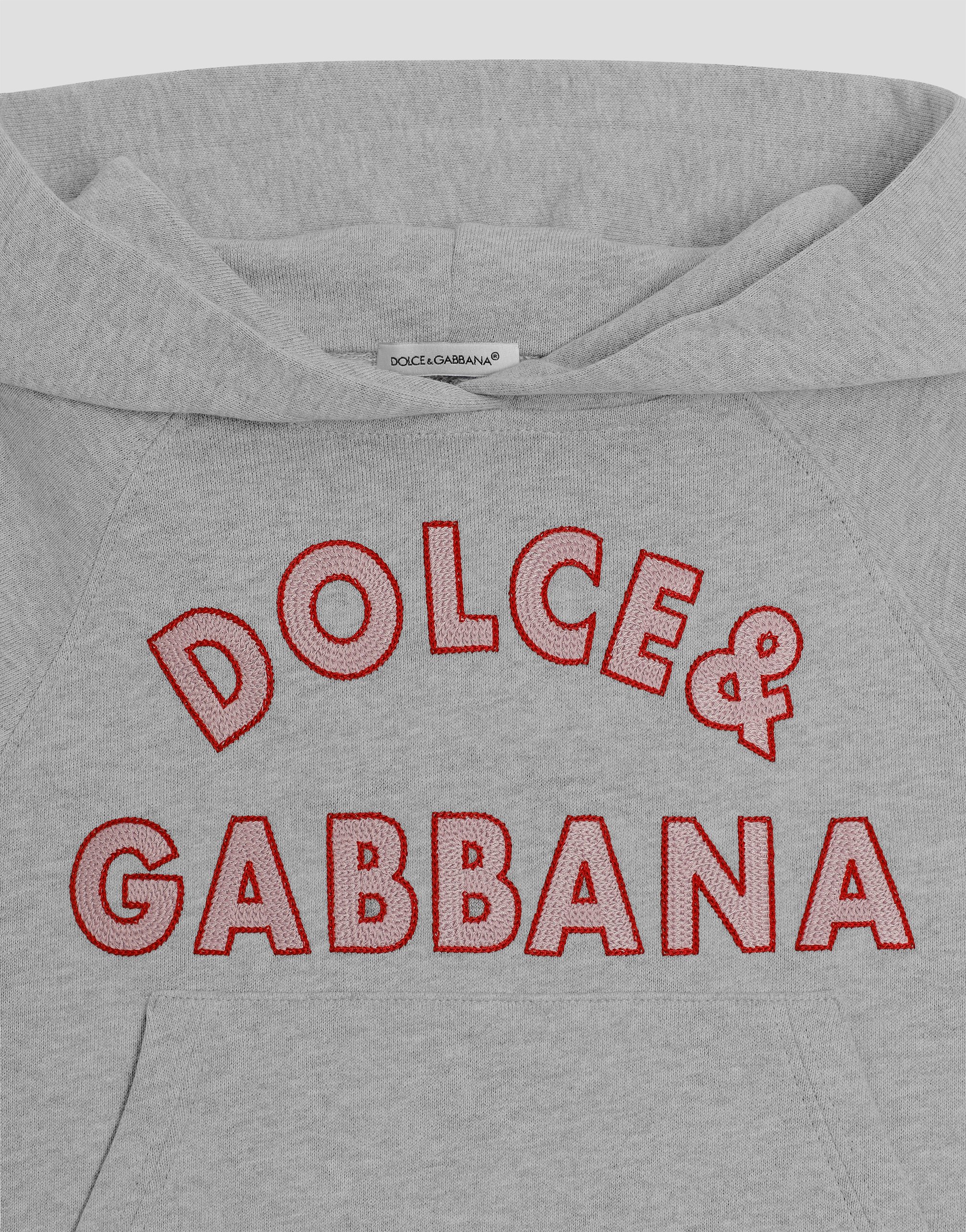 Oversized fleece hoodie with Dolce&Gabbana embroidery