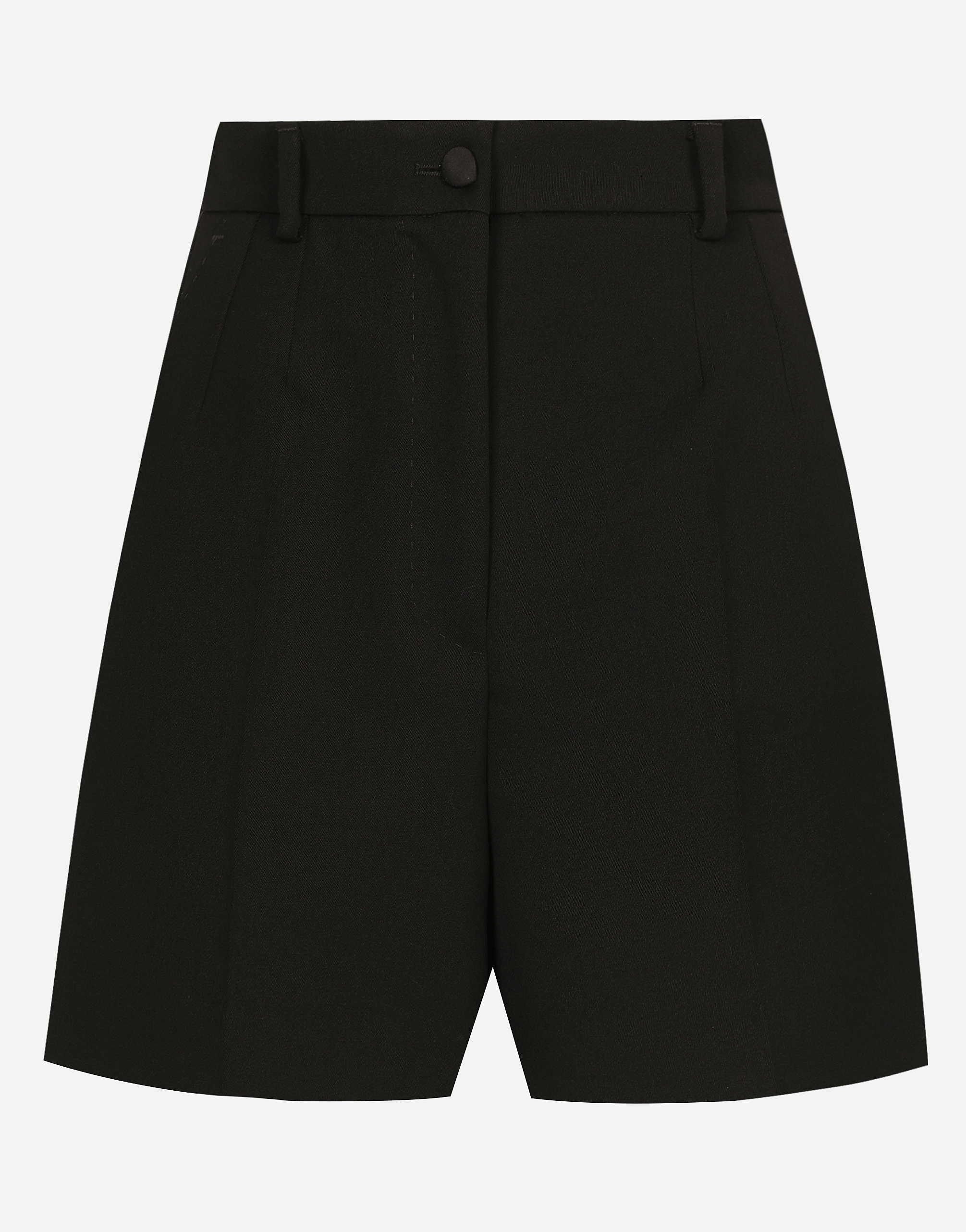 Dolce & Gabbana Pleated High-waisted Shorts In Black