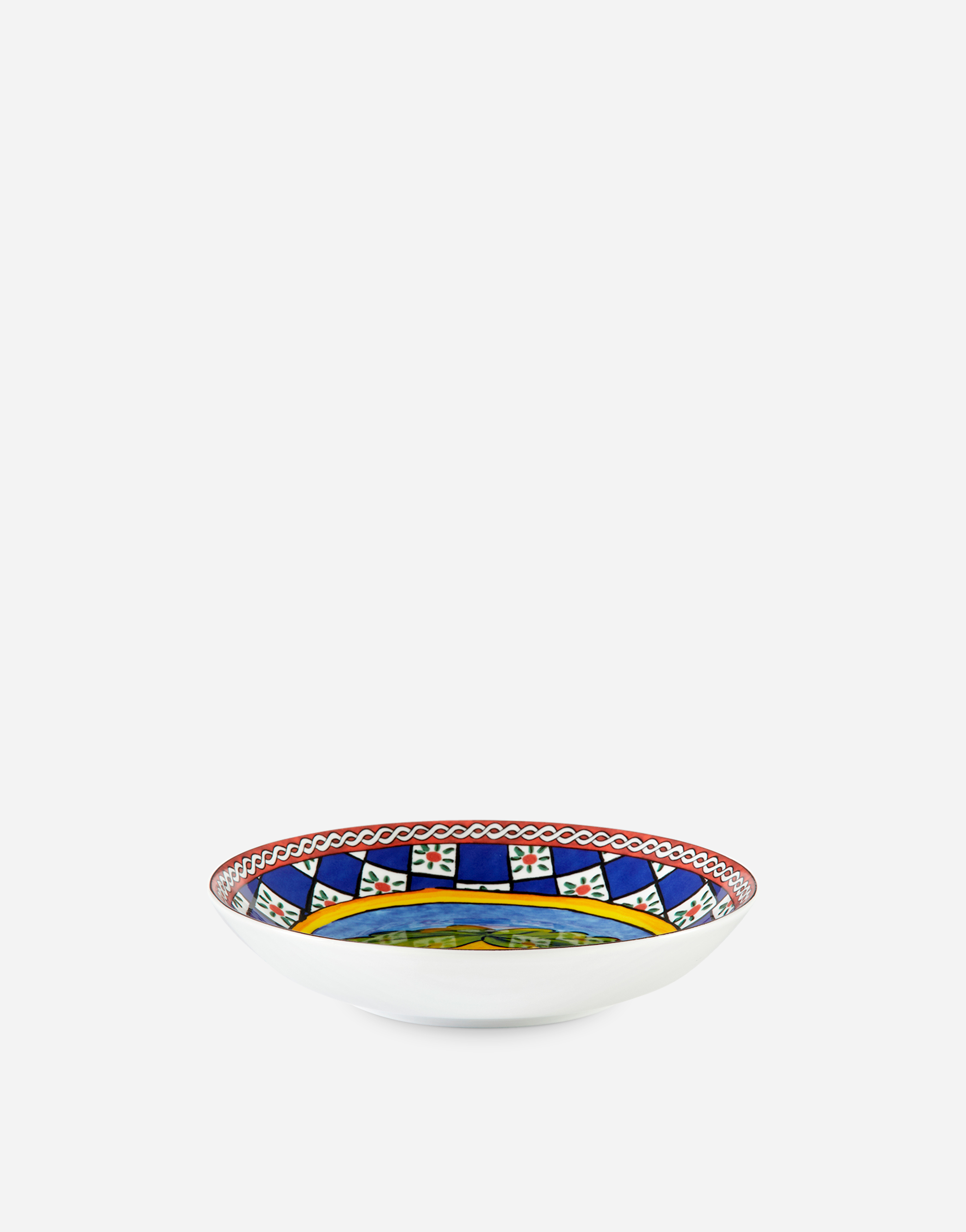 Dolce & Gabbana Set 2 Porcelain Soup Plates In Multicolor