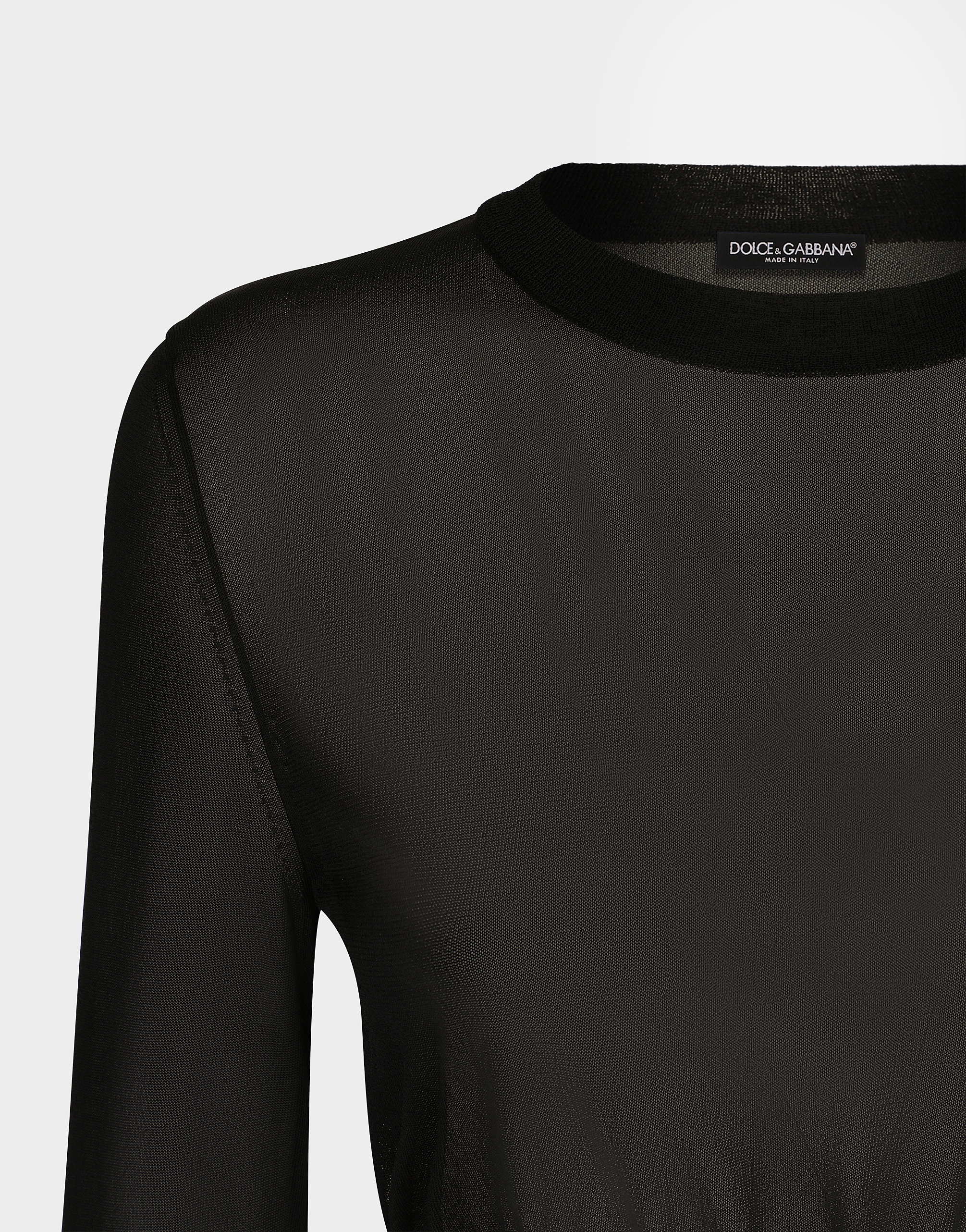 Dolce & Gabbana Semi-sheer Cropped Top In ブラック