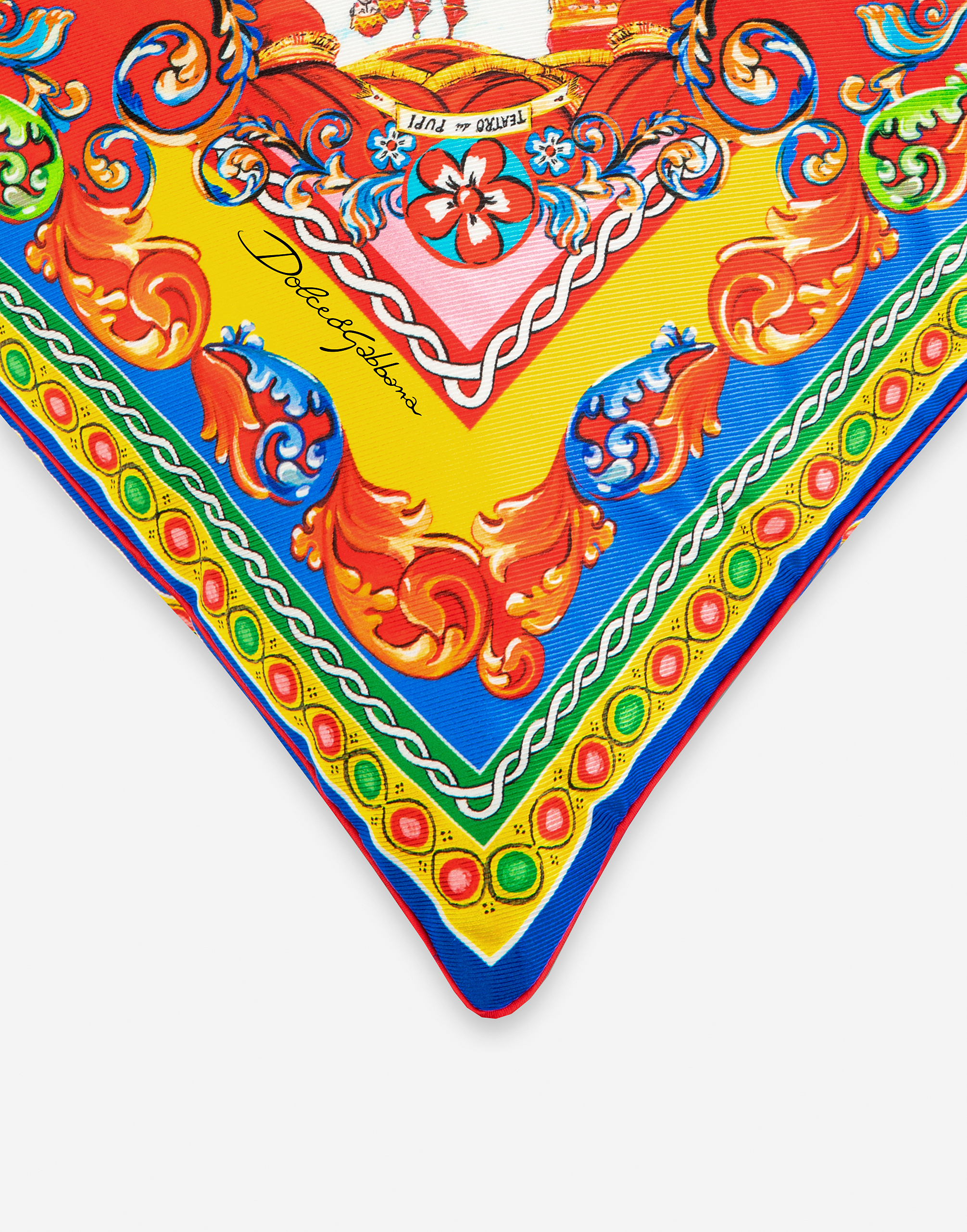 Dolce & Gabbana Silk Twill Cushion Medium Multicolor Unisex Onesize In Multicolor