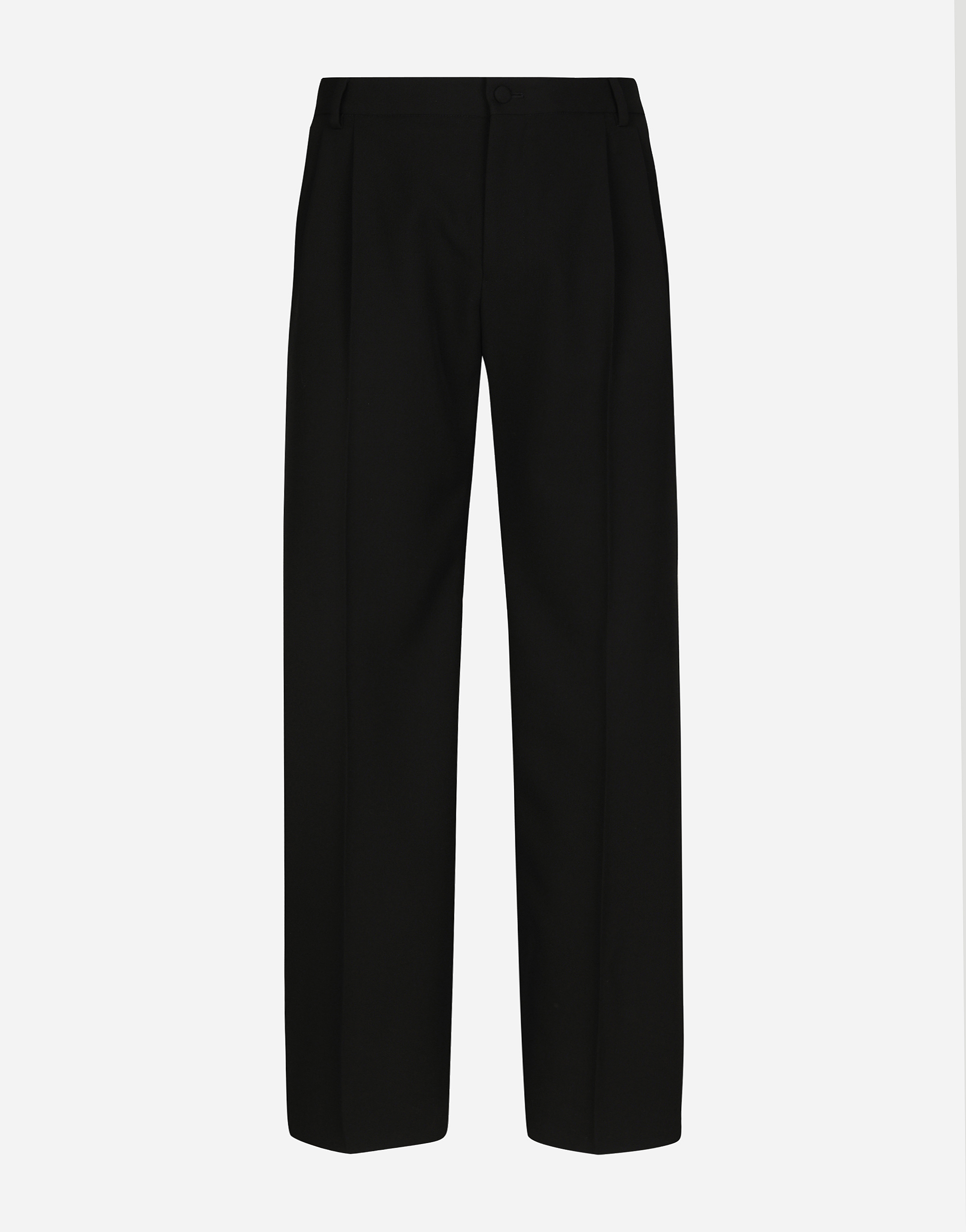 Dolce & Gabbana Tailored Wool Pants With Darts - Man Pants And Shorts Black