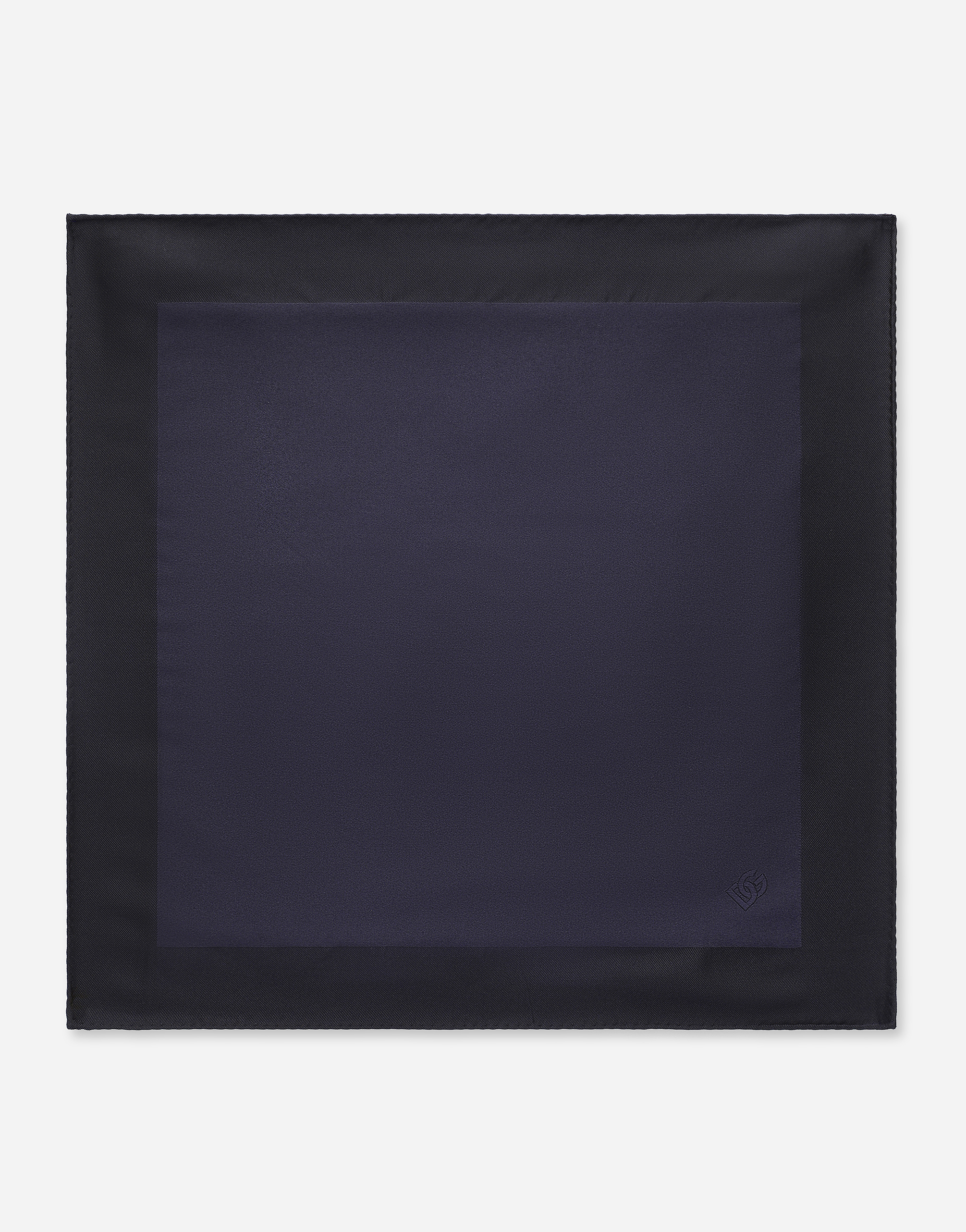 DOLCE & GABBANA SILK POCKET SQUARE WITH DG LOGO EMBROIDERY