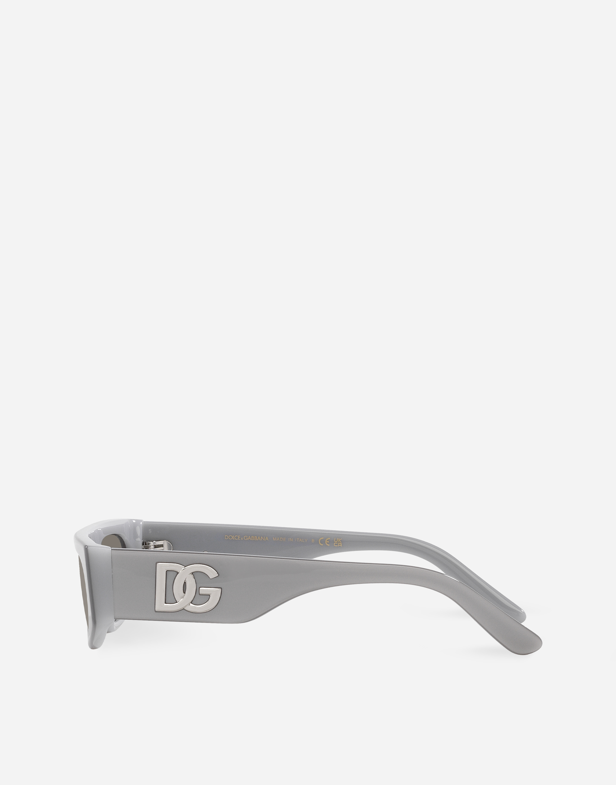 Shop Dolce & Gabbana Dg Crossed Sunglasses In Metallic Grey