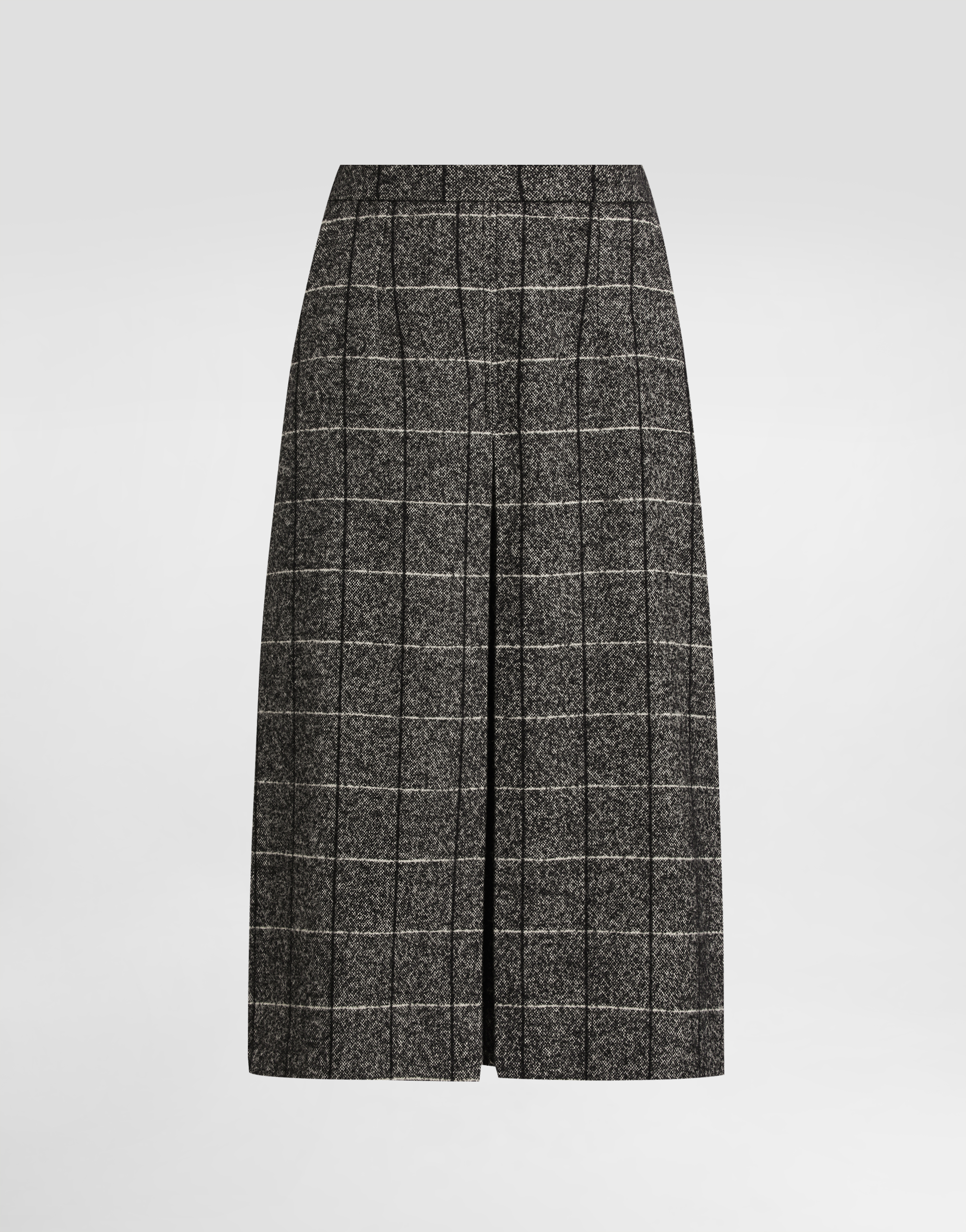 Dolce & Gabbana Wool Blend Check Skirt In Gray