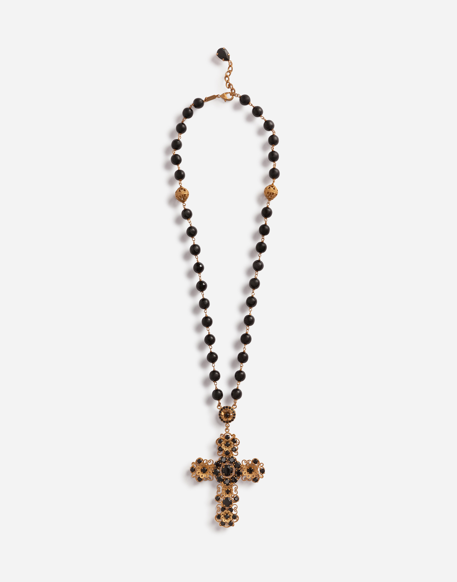 KIM DOLCE&GABBANA Necklace with rhinestone crystal cross in