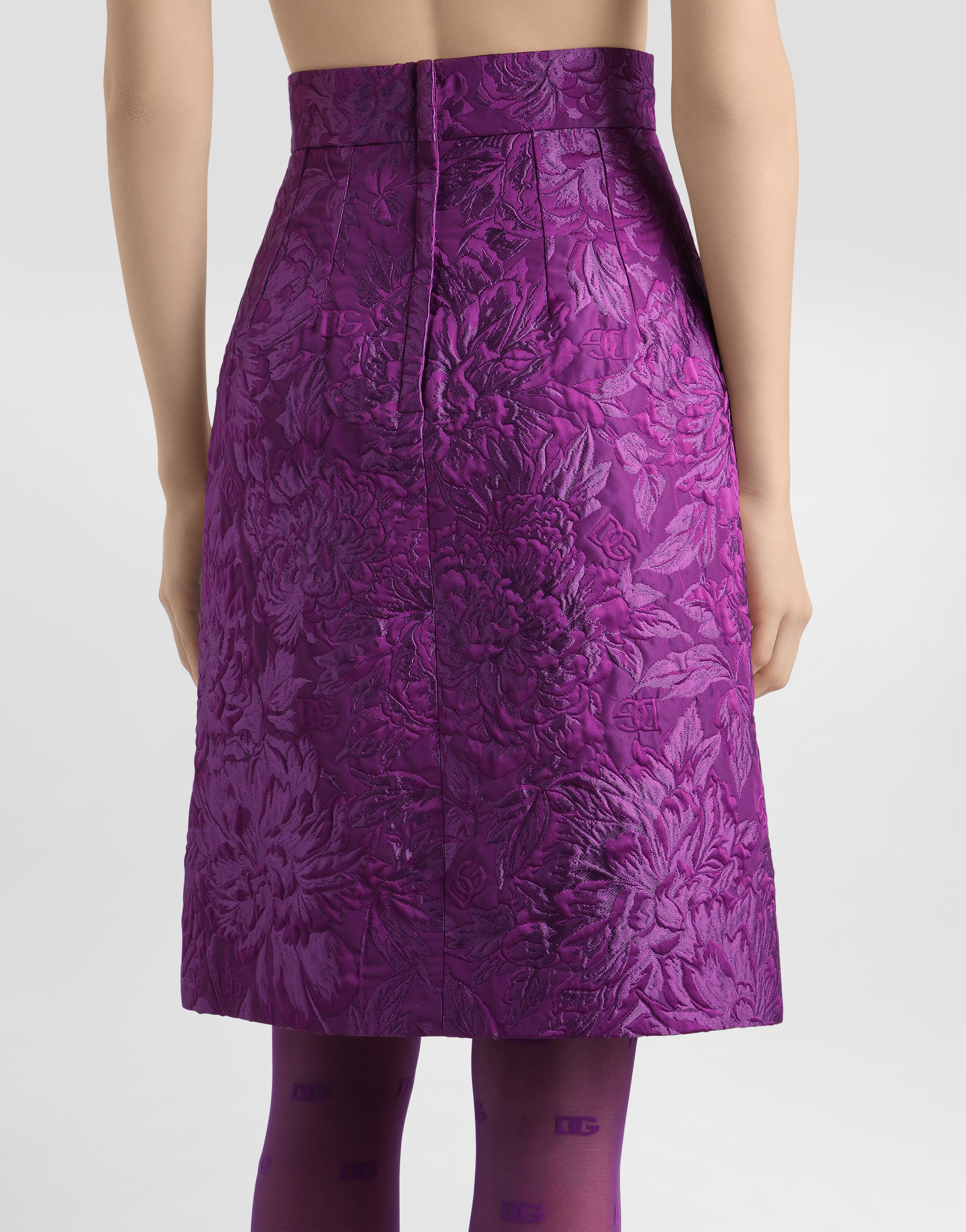Peony brocade skirt