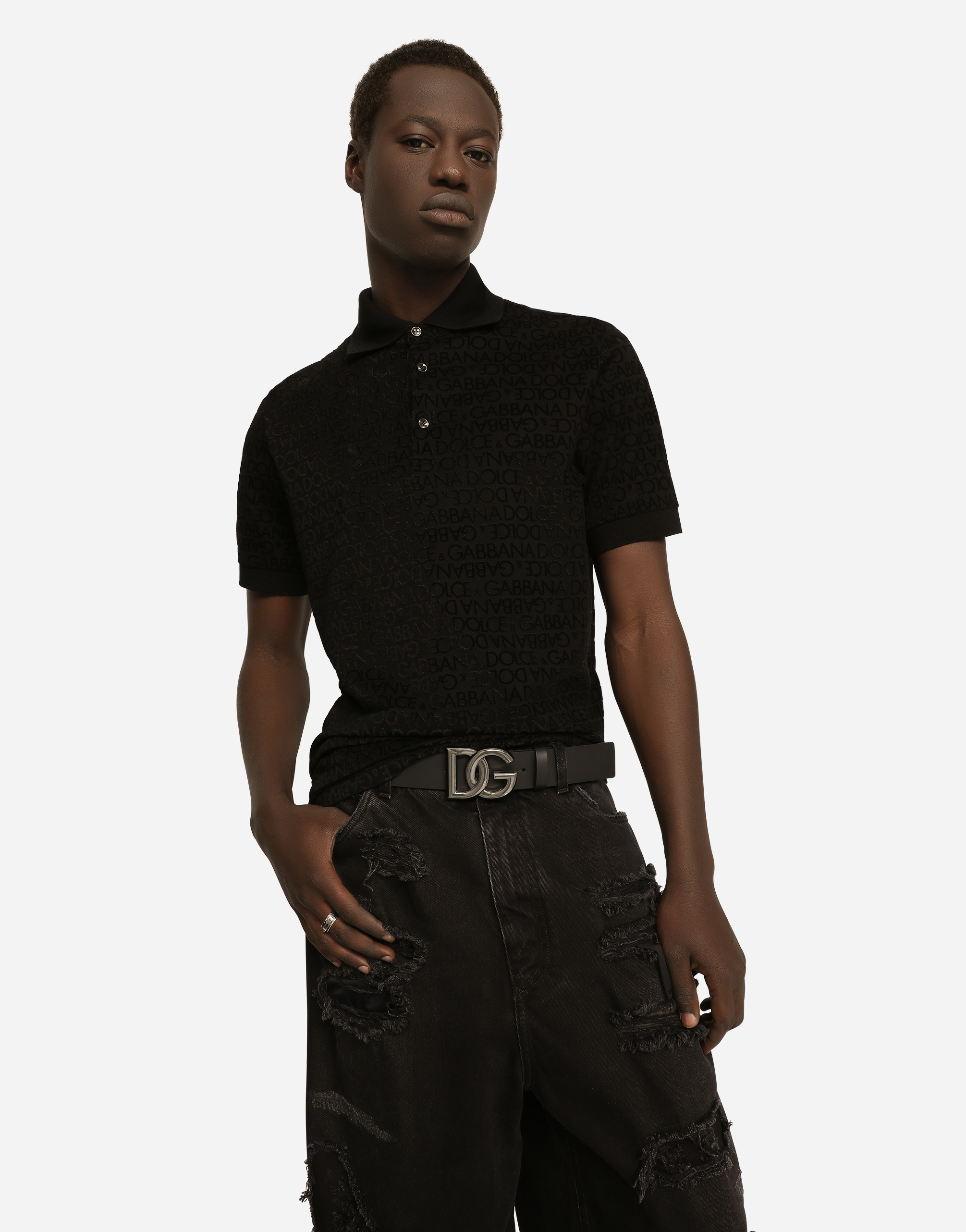 DOLCE & GABBANA RING WITH RHINESTONES AND DOLCE&GABBANA LOGO TAG