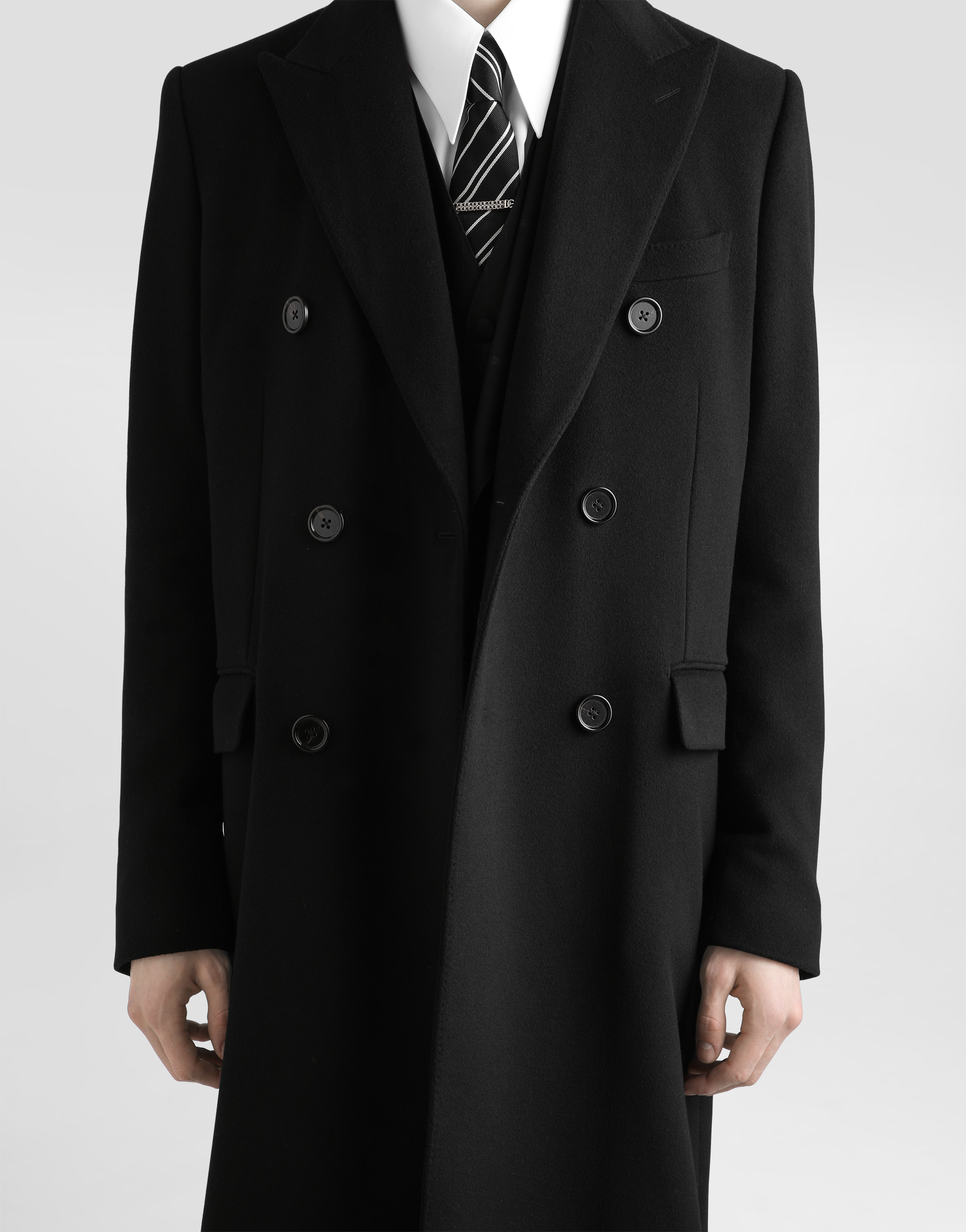 Double-breasted cashmere wool coat