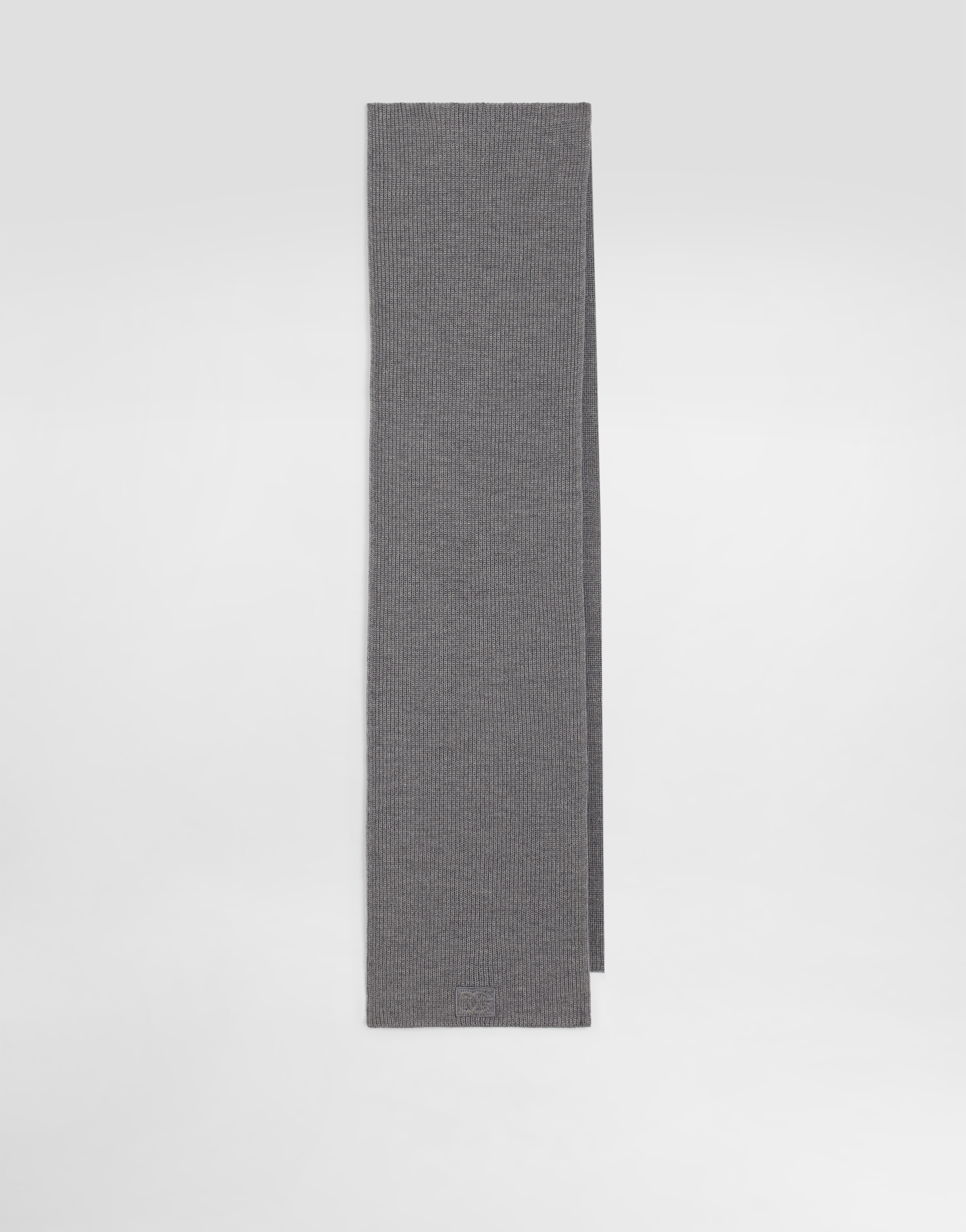 Dolce & Gabbana Ribbed Wool Scarf In Gray