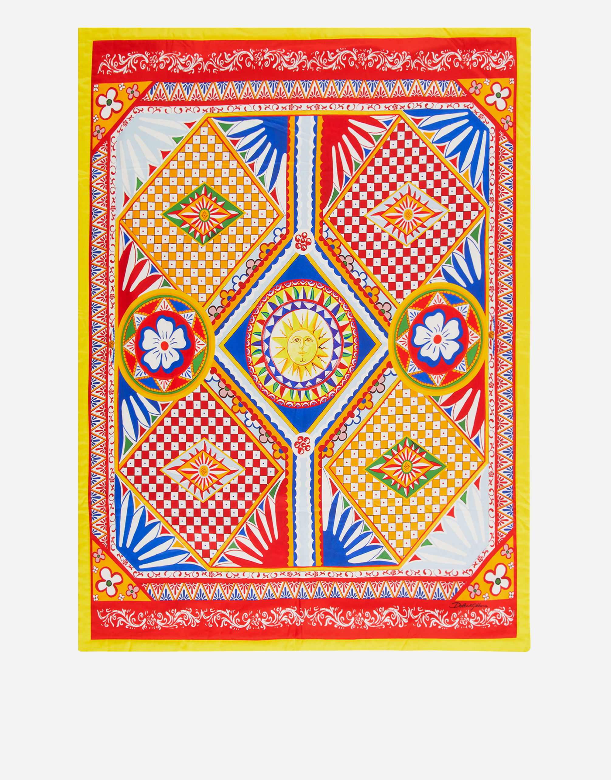 Dolce & Gabbana Silk Quilt Blanket In Multicolor