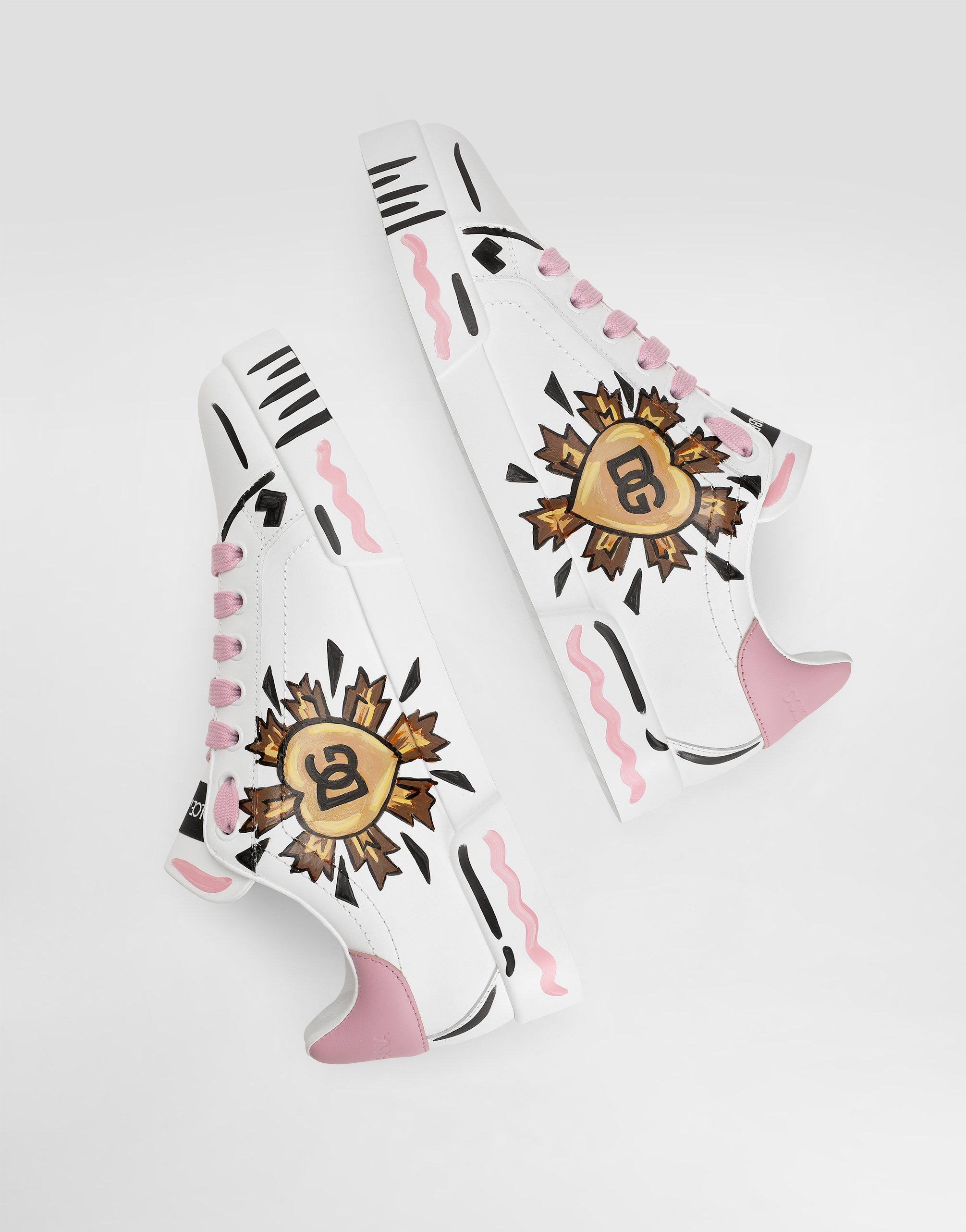 Dolce & Gabbana Portofino Light Strobel Nappa Calfskin Sneakers In Multi