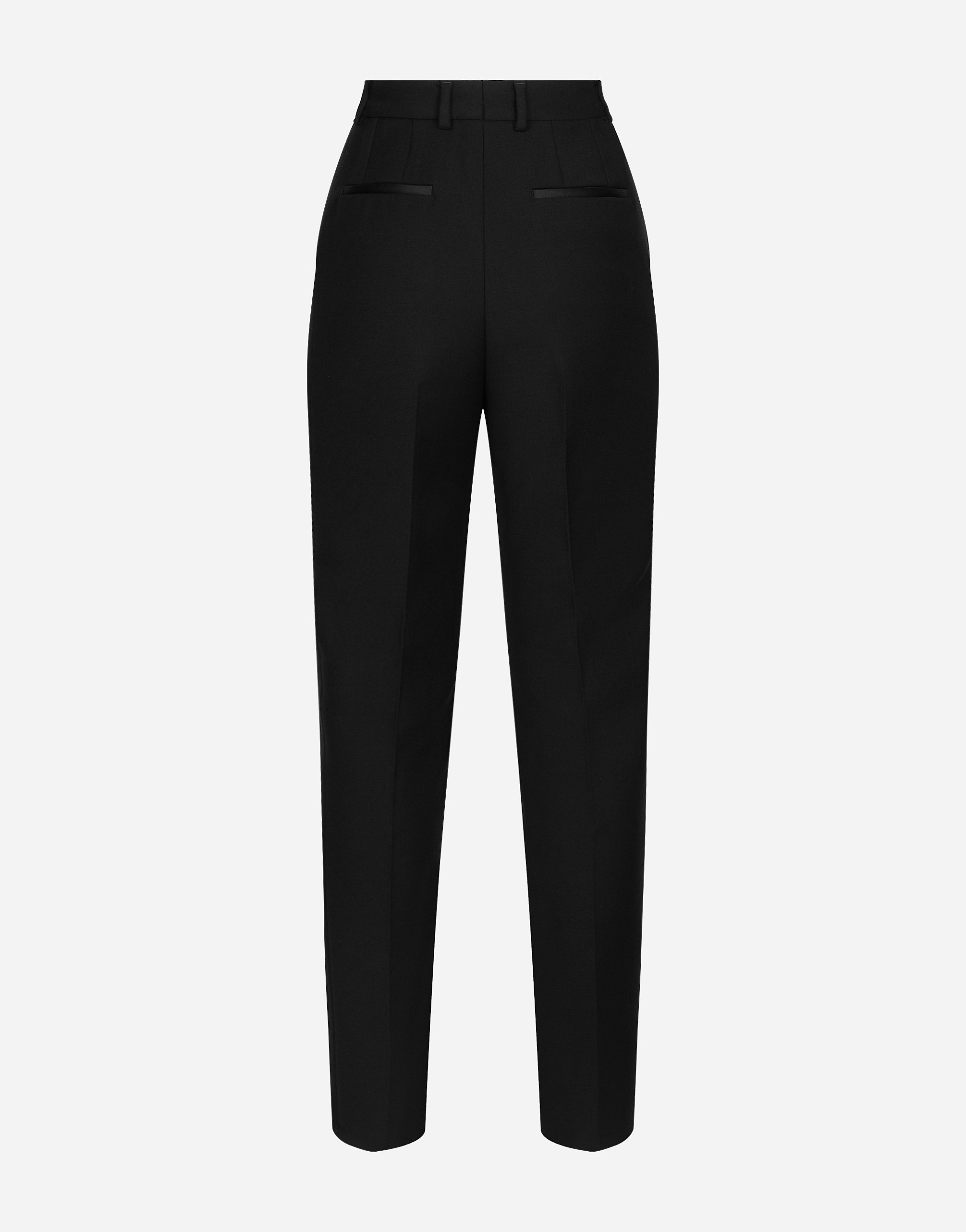 Dolce & Gabbana Pleated Wool-blend Gabardine Straight-leg Pants In Black