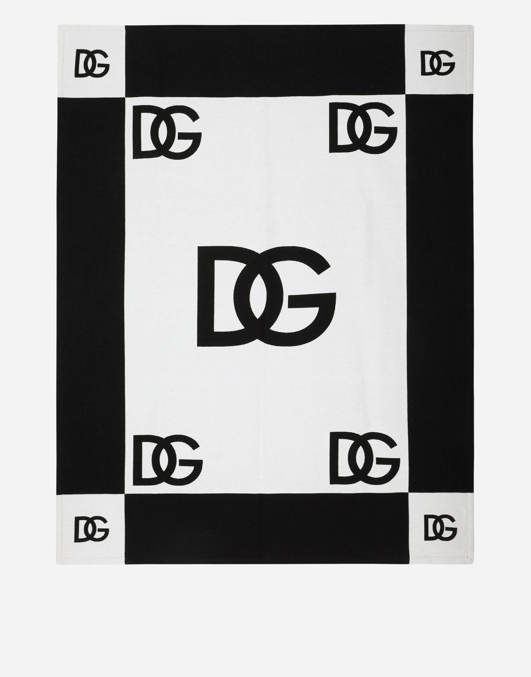 Dolce & Gabbana Jacquard Cotton Blanket In Multicolor