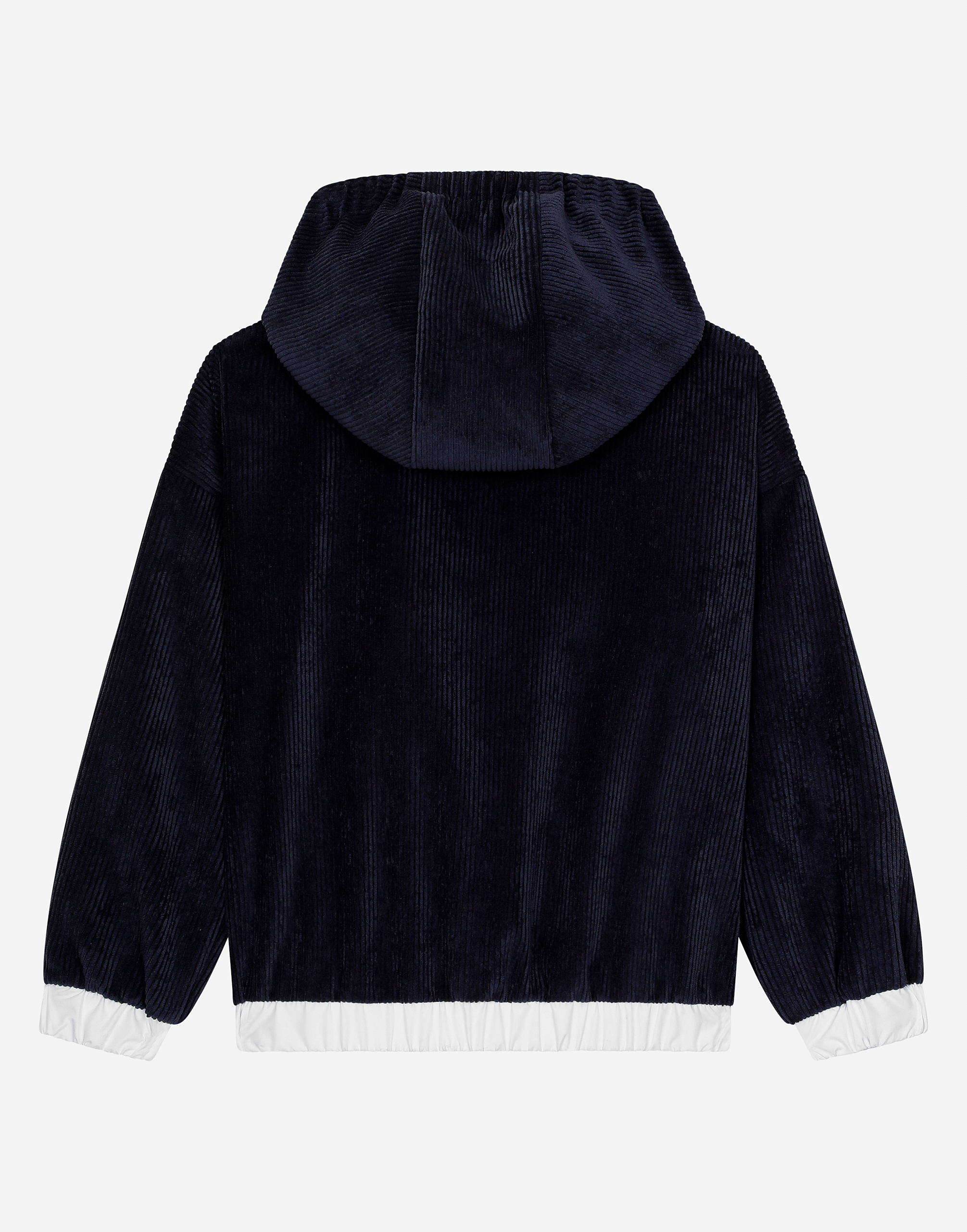  Dolce & Gabbana Sweatshirt Aus Samt Mit Kapuze Und Dg-logo Lorbeer - Mann T-shirts Und Sweatshirts Blau 10 Years 