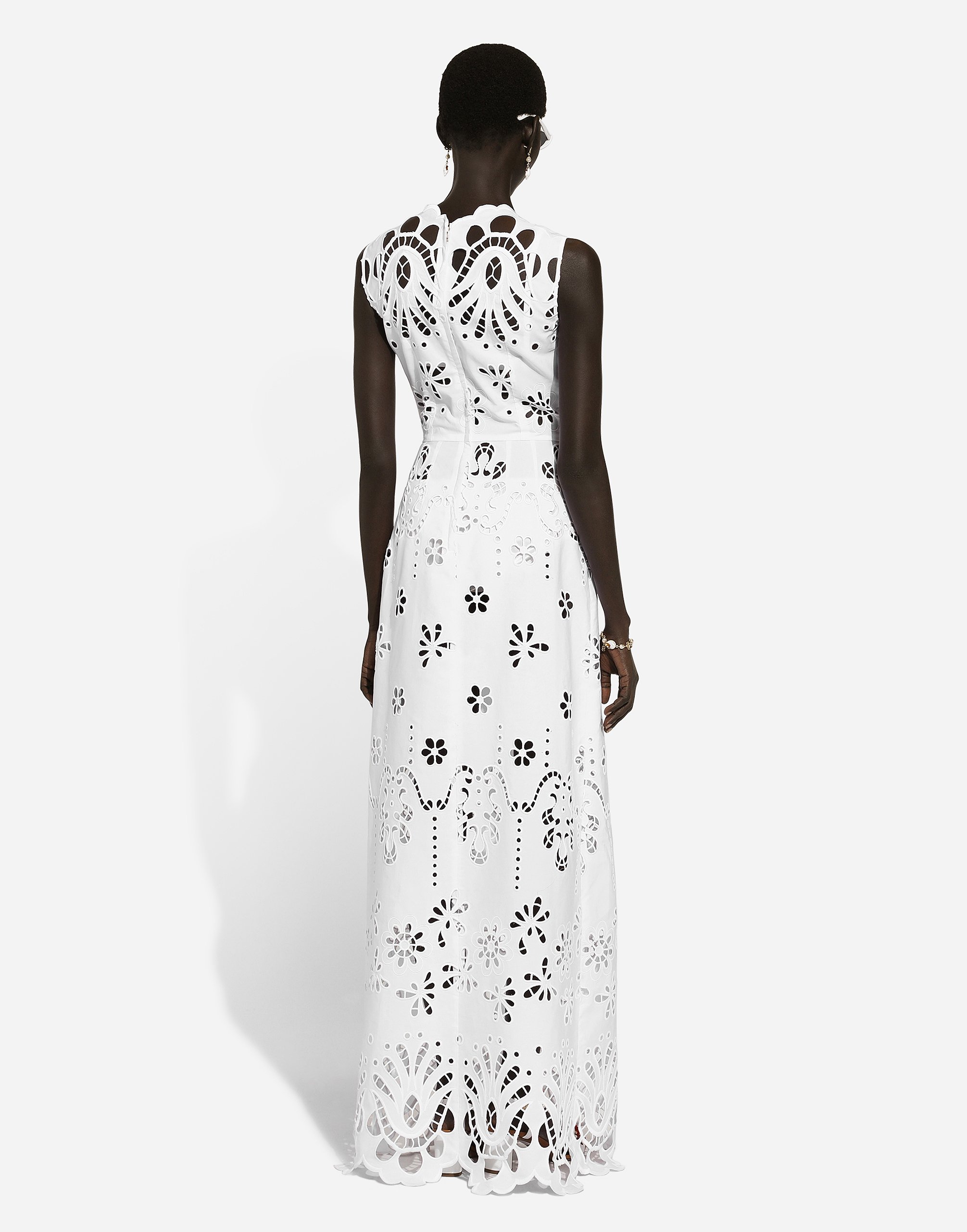 Dolce & Gabbana Cut-out Stretch-cotton Maxi Dress In White
