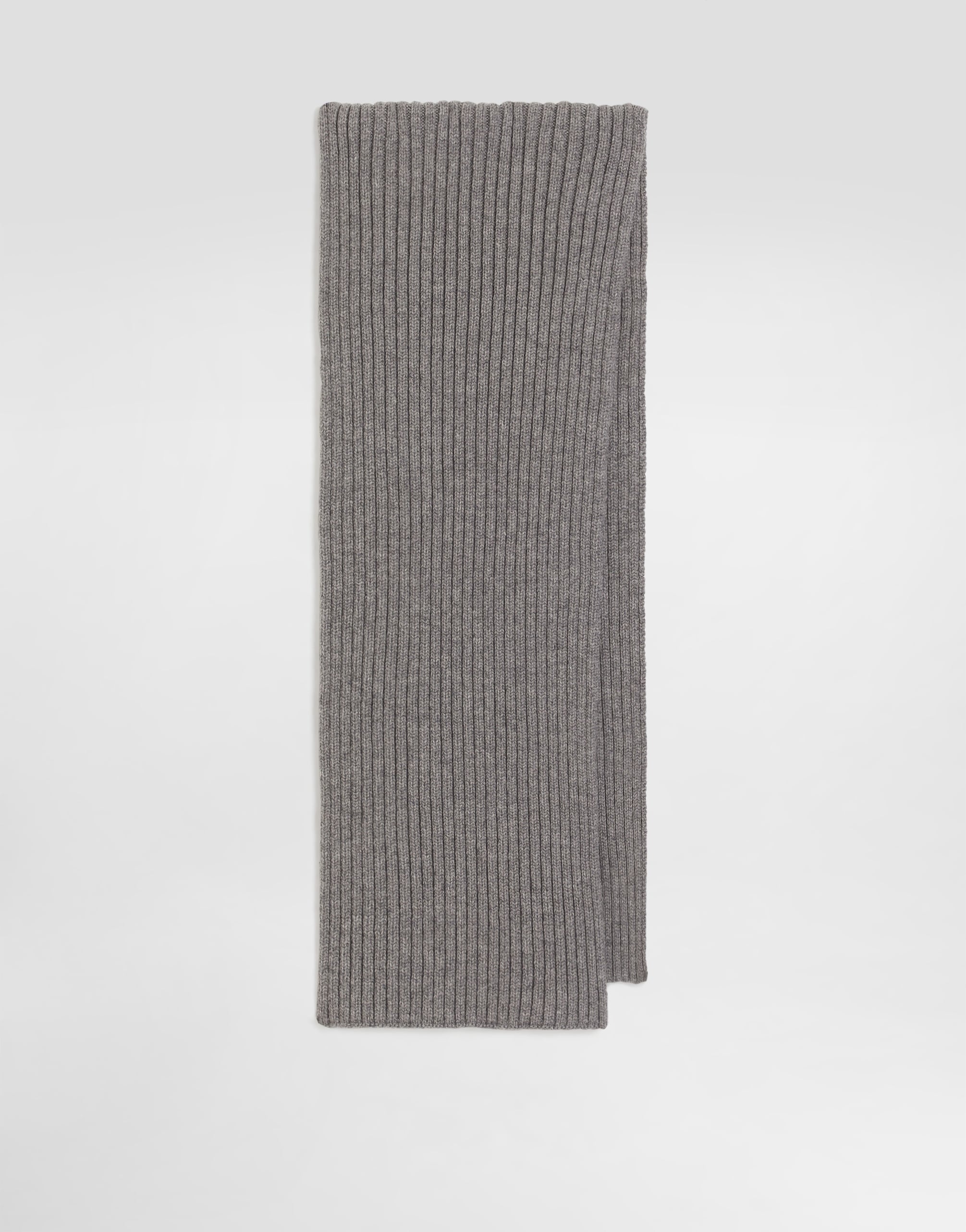 Dolce & Gabbana Dolce&gabbana Kids Wool-cashmere Ribbed Scarf In Gray