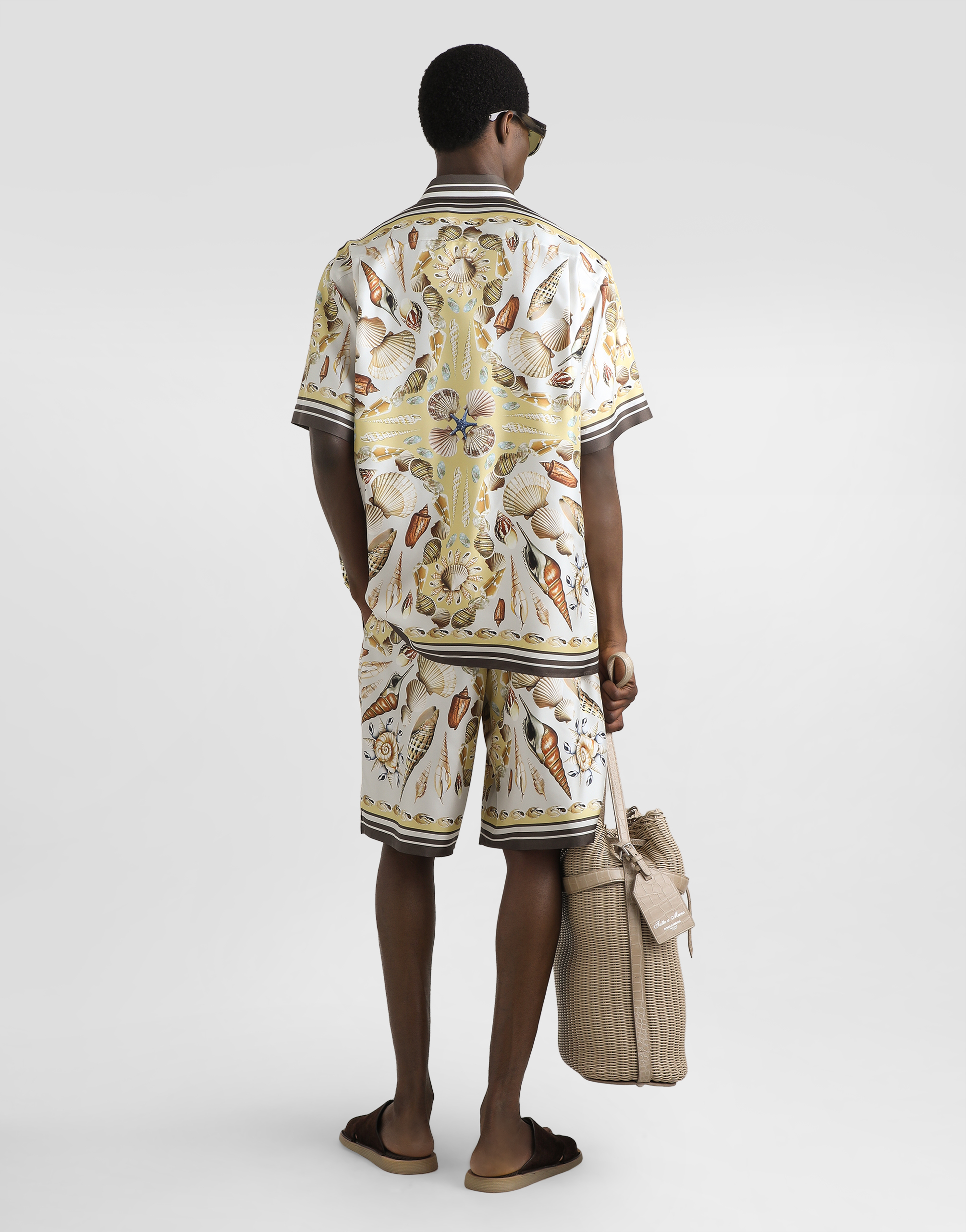 Dolce & Gabbana Printed Silk Twill Short Sleeve Shirt