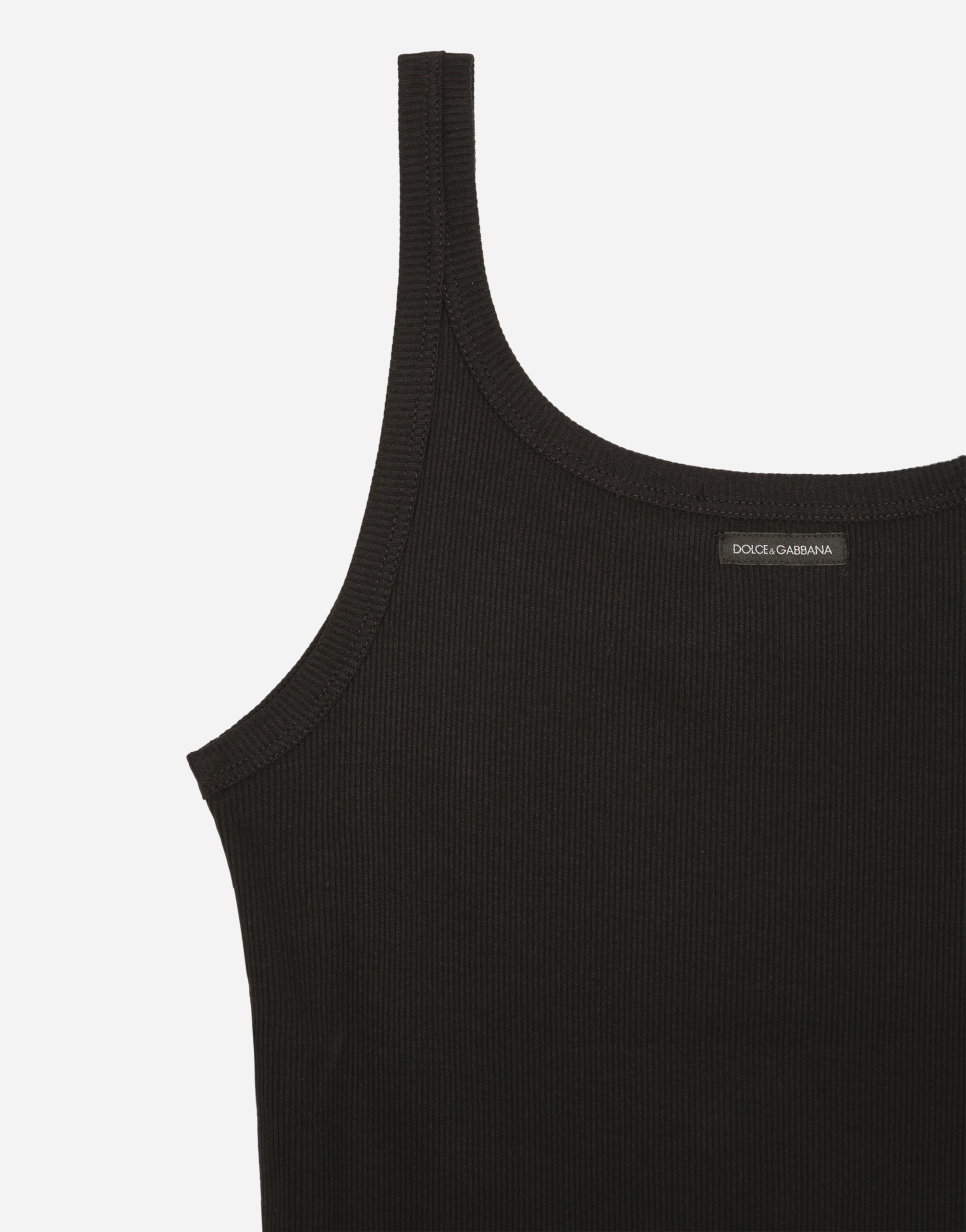 Fine-rib tank top
