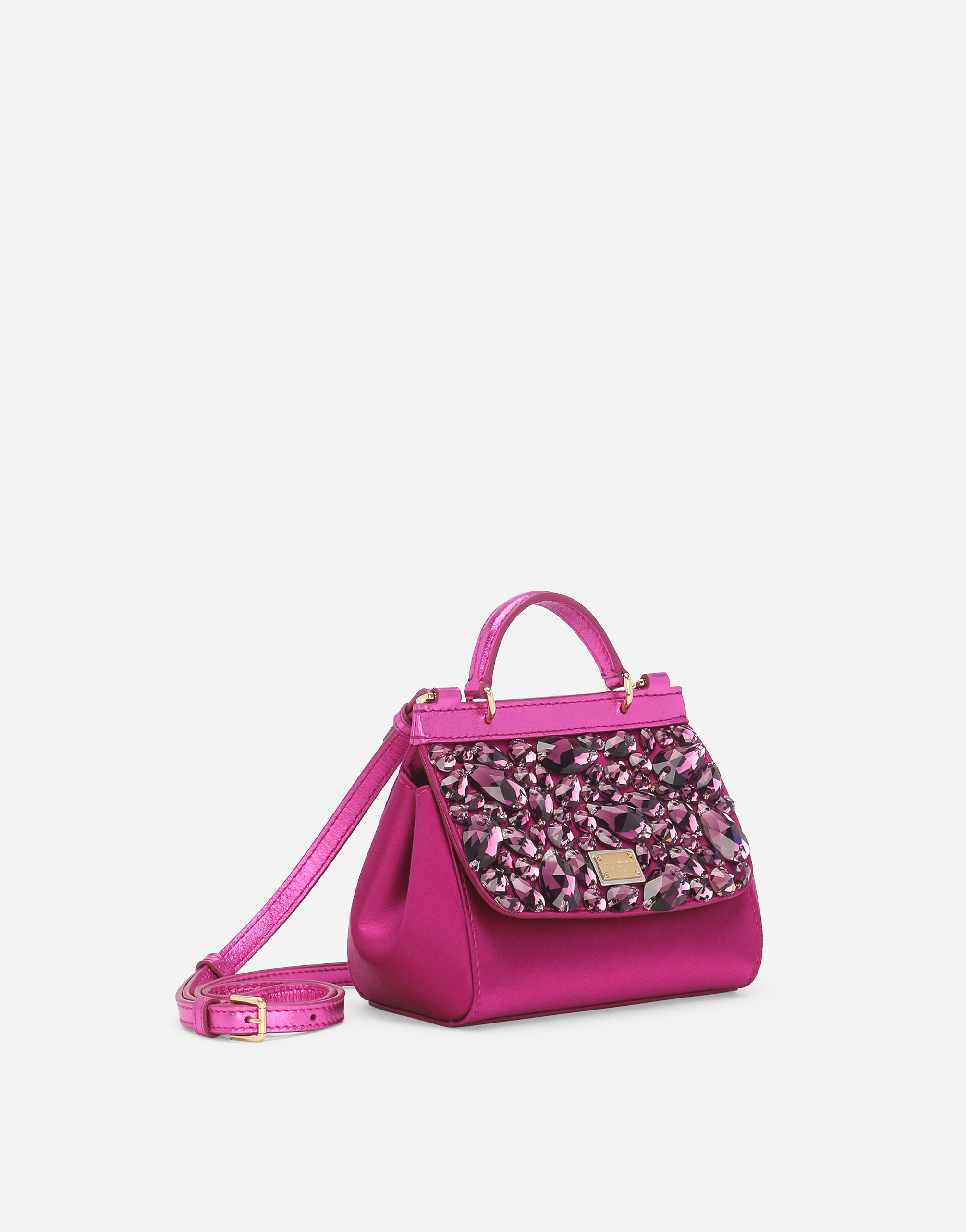 Dolce & Gabbana Satin Sicily Bag In Fuchsia