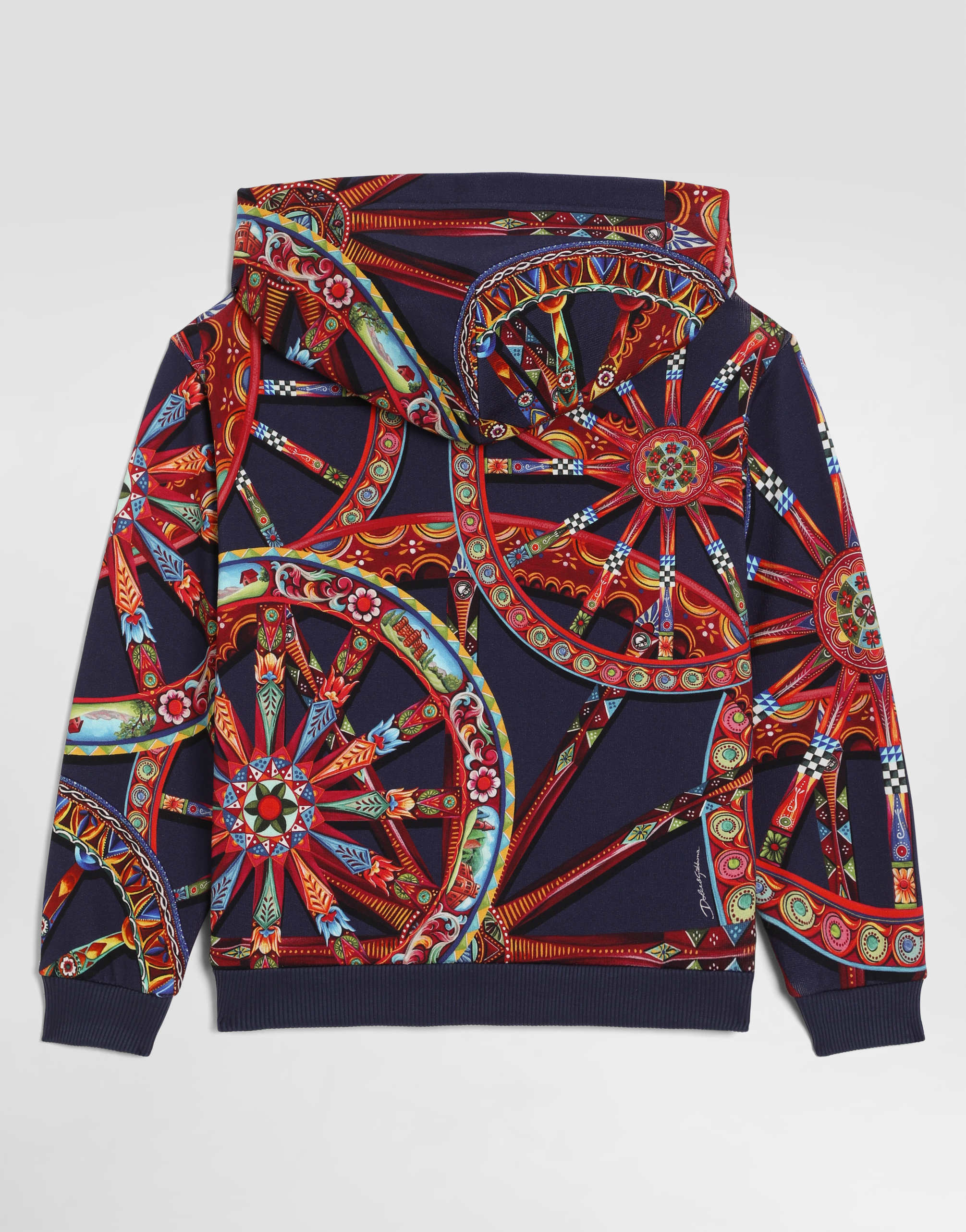  Dolce & Gabbana Sweat à Capuche En Coton à Imprimé Carretto - Homme T-shirts Et Sweat-shirts Multicolor 12 Years 