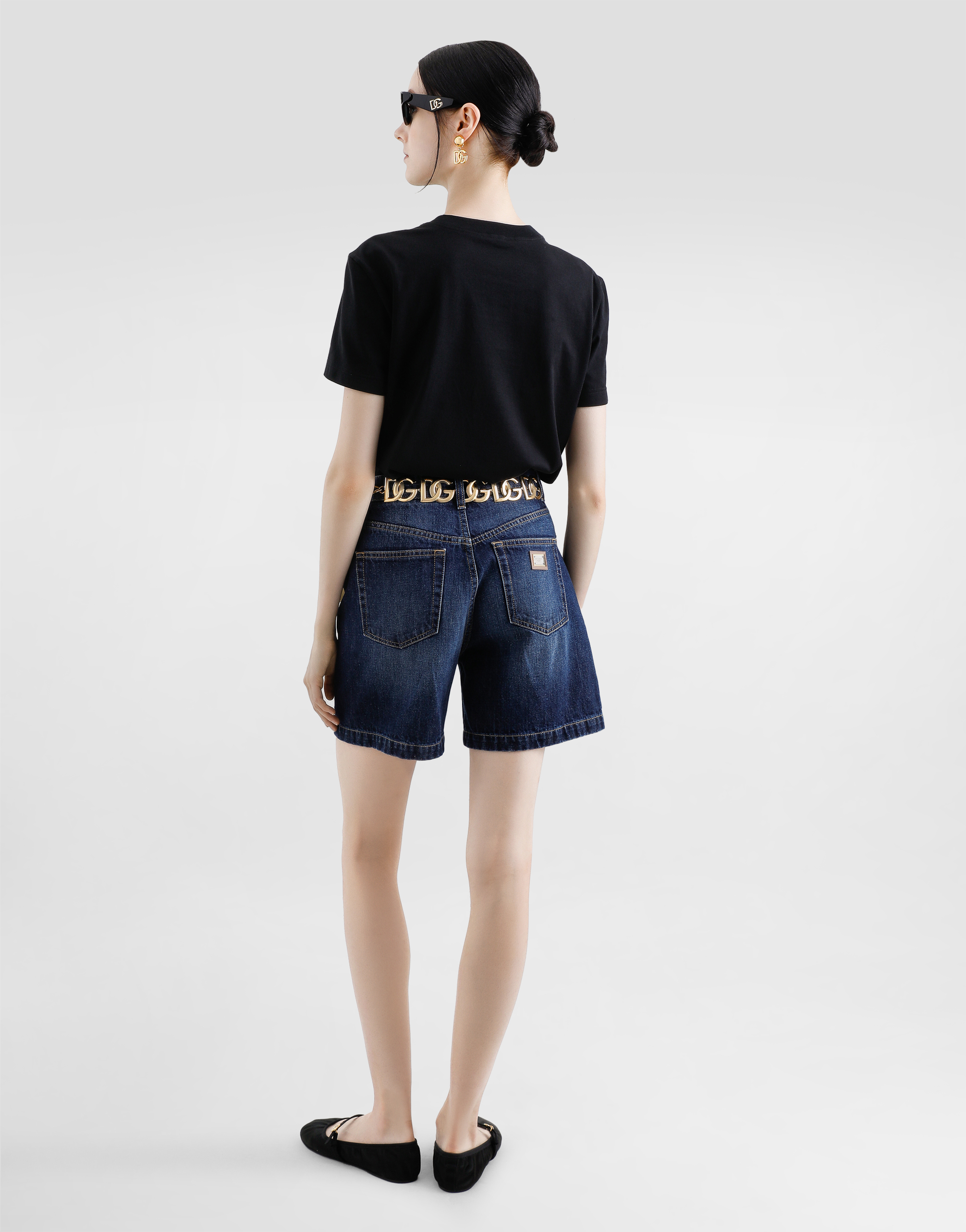 Dolce & Gabbana Jersey T-shirt With Dg Logo Embroidery In Black
